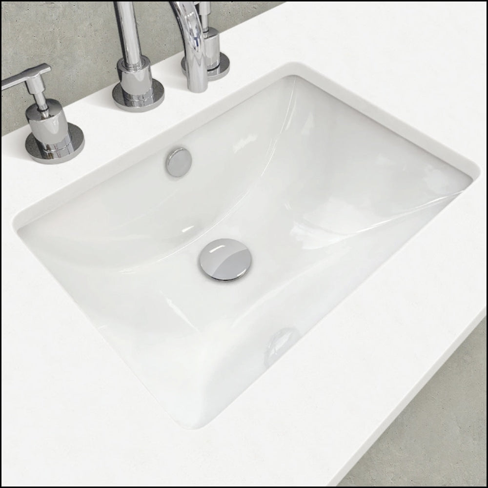 Fienza Crystal Pure 750mm Undermount Bathroom Vanity with Stone Top - SC75ZL Wall Hung Vanity Unit, Left Drawers, Fingerpull Handle, Satin White Finish | Perfect for Modern Bathrooms, Powder Rooms & Small Space Solutions