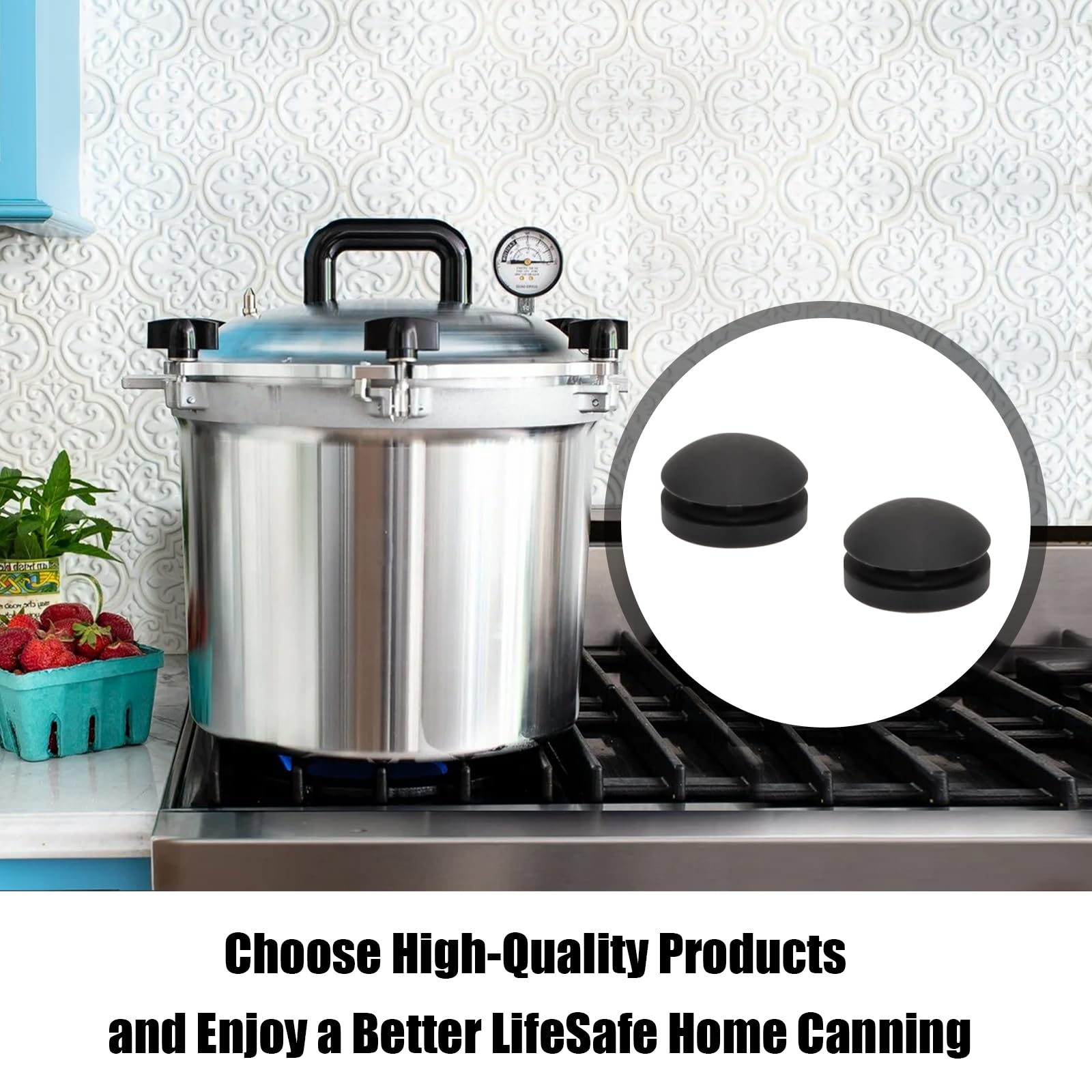 2-Pack Rubber Pressure Cooker Safety Plug - Auto Steam Venting Overpressure Release Valve (1930 Model) - Compatible with Most Pressure Cookers & Canners | Perfect for Home Canning, Preserving, and Safe Cooking