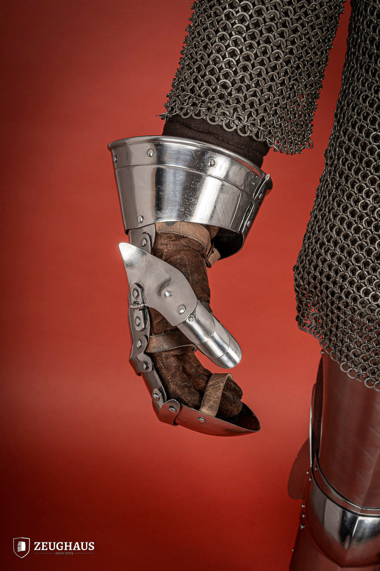 1.6mm Polished Stainless Steel Mitten Gauntlets - Durable Hand Protection for Medieval Reenactment, LARP & Cosplay