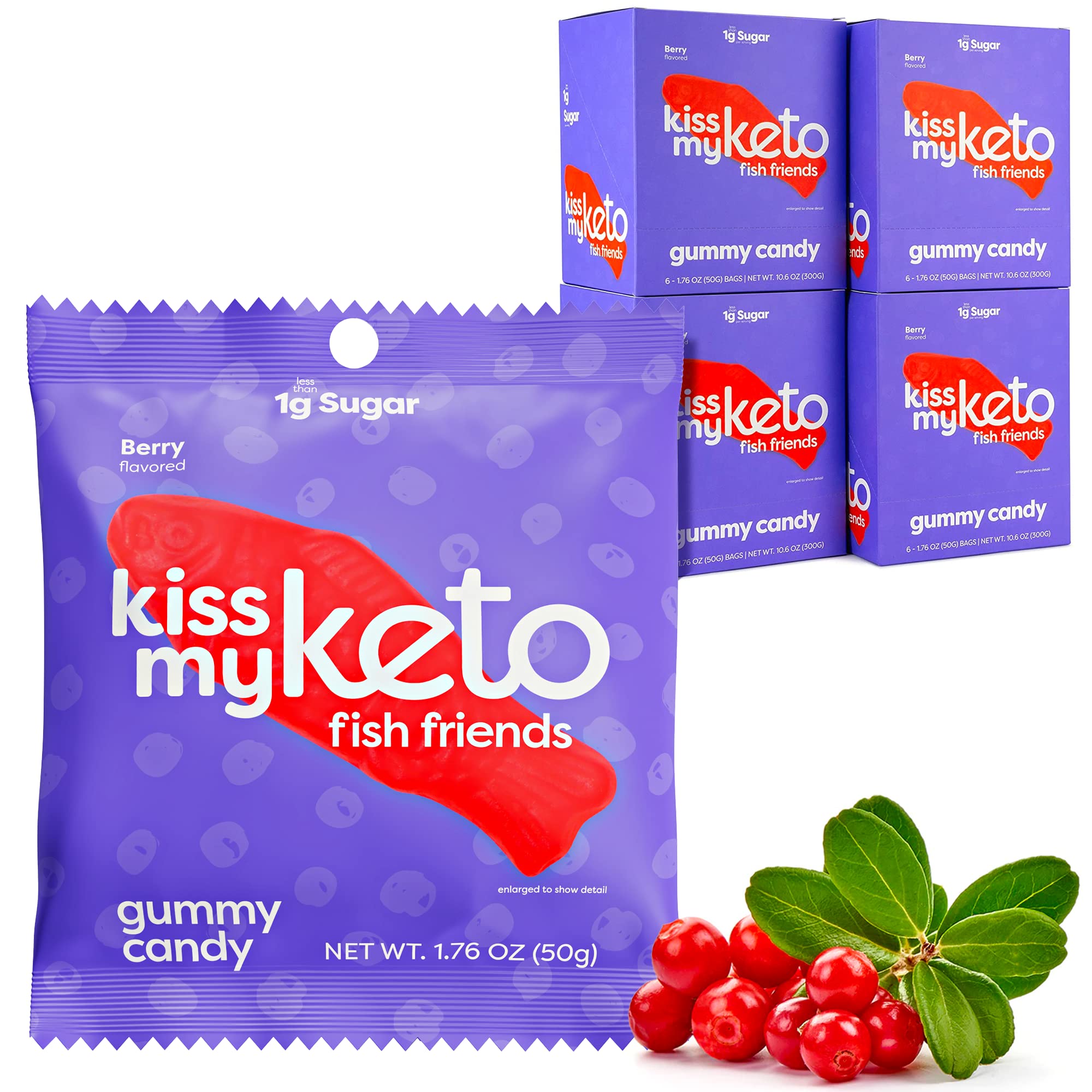 Keto Gummy Candy - Low Carb Vegan Snack Pack for Fitness & Diet (24-Pack)