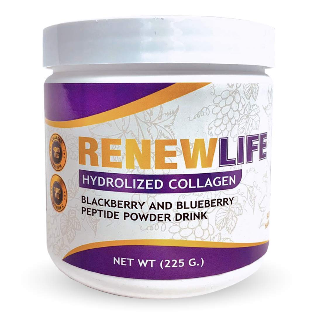 Renew Life Dual Action Collagen & Antioxidants Powder - Grass-Fed Collagen Peptides, Hydrolyzed Collagen, Great Taste, Easy to Mix - Supports Skin, Hair & Joint Health - Perfect for Smoothies, Coffee & Baking
