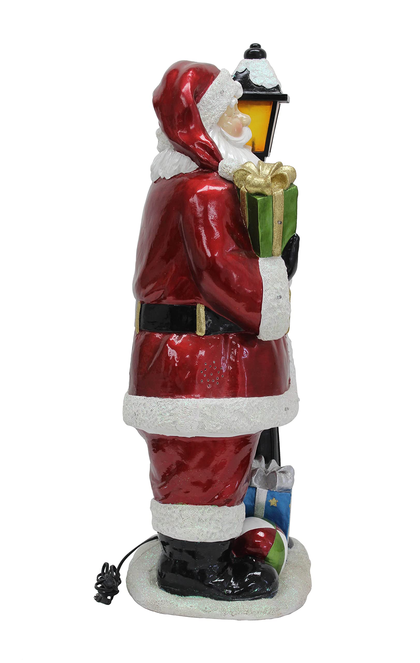 Hi-Line Gift Ltd Santa Lamp Post with 22 LEDs - Outdoor Christmas Decoration for Porch, Yard & Garden Holiday Lighting