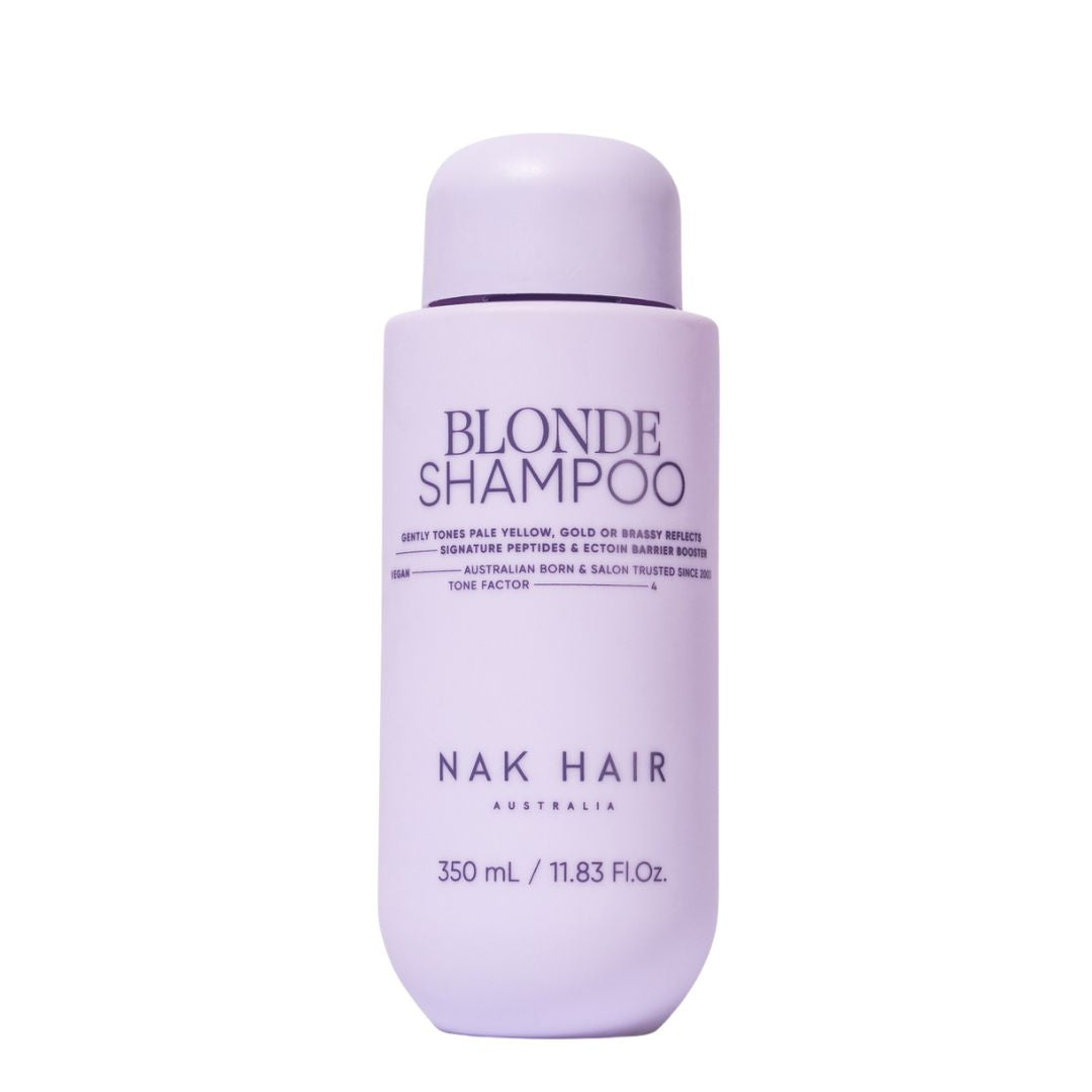 NAK Signature Blonde Shampoo 350ml - Purple Toning Shampoo for Blonde, Silver & Highlighted Hair - Neutralizes Brassiness & Enhances Shine - Perfect for Salon & Home Hair Care
