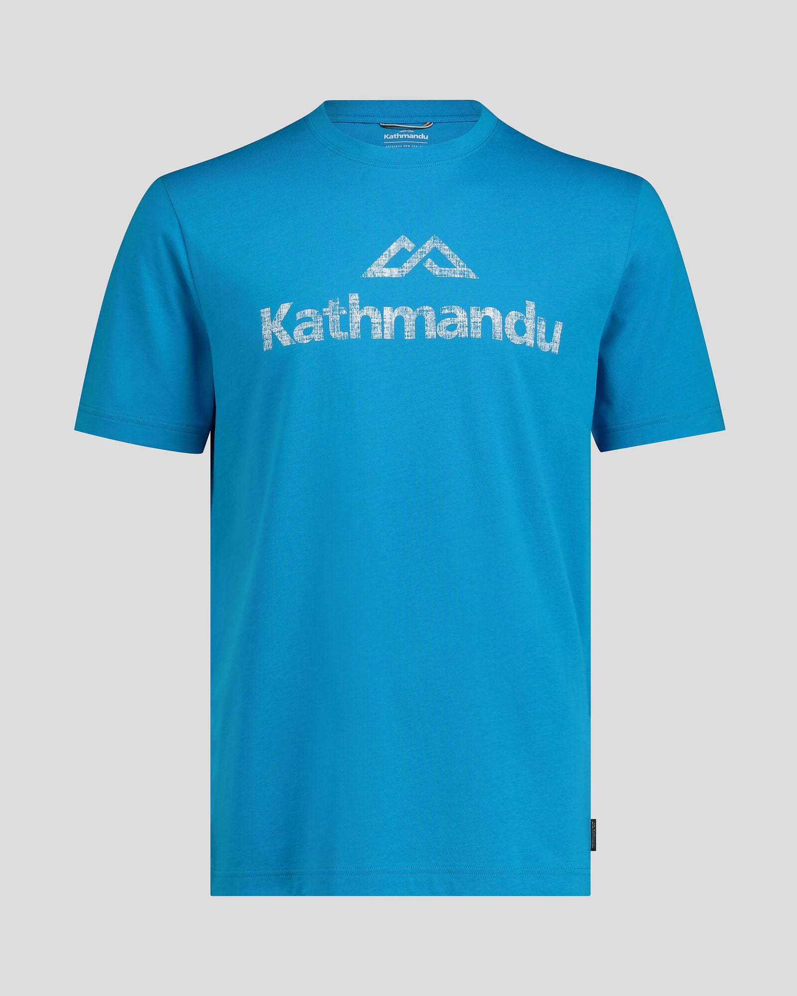 Premium Men's Organic Cotton T-Shirt with Logo - Soft & Breathable Sea Blue Tee for Casual Wear & Outdoor Activities