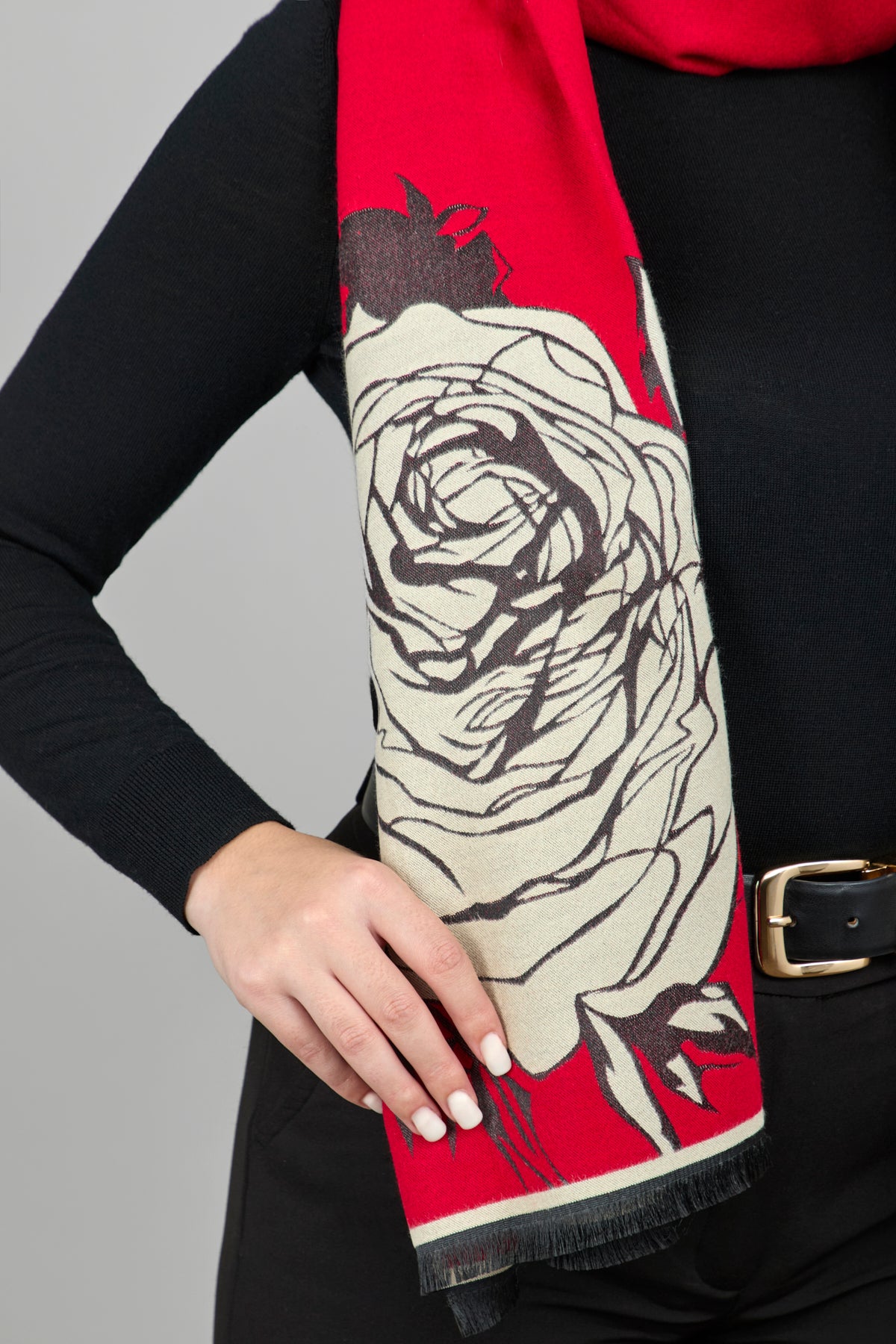 Stylish Bold Floral Reversible Scarf for Women - Lightweight Fashion Accessory for Spring, Fall & Winter - Perfect for Office, Travel & Special Occasions