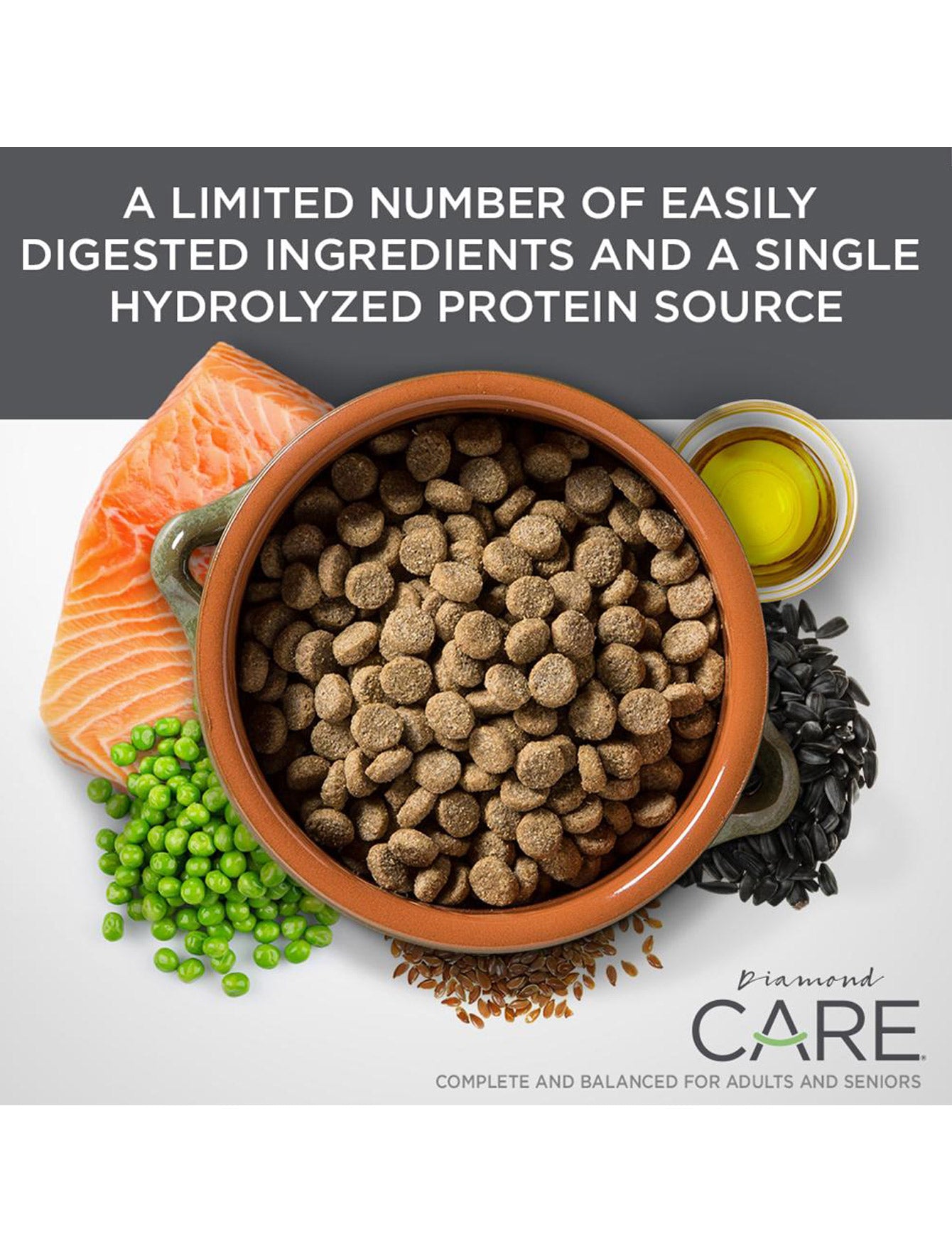 Premium Diamond Care Sensitive Skin Formula Dry Dog Food for Adult Dogs - Grain Free, Hypoallergenic (5lb & 15lb Options) | Ideal for Dogs with Allergies & Skin Irritations