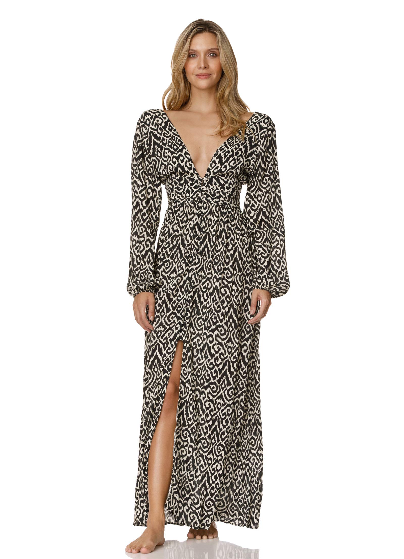 Maaji Women's Long Sleeve Maxi Dress - Flowy Boho Chic Summer Beach Cover Up & Casual Sundress for Vacations, Parties, and Everyday Wear