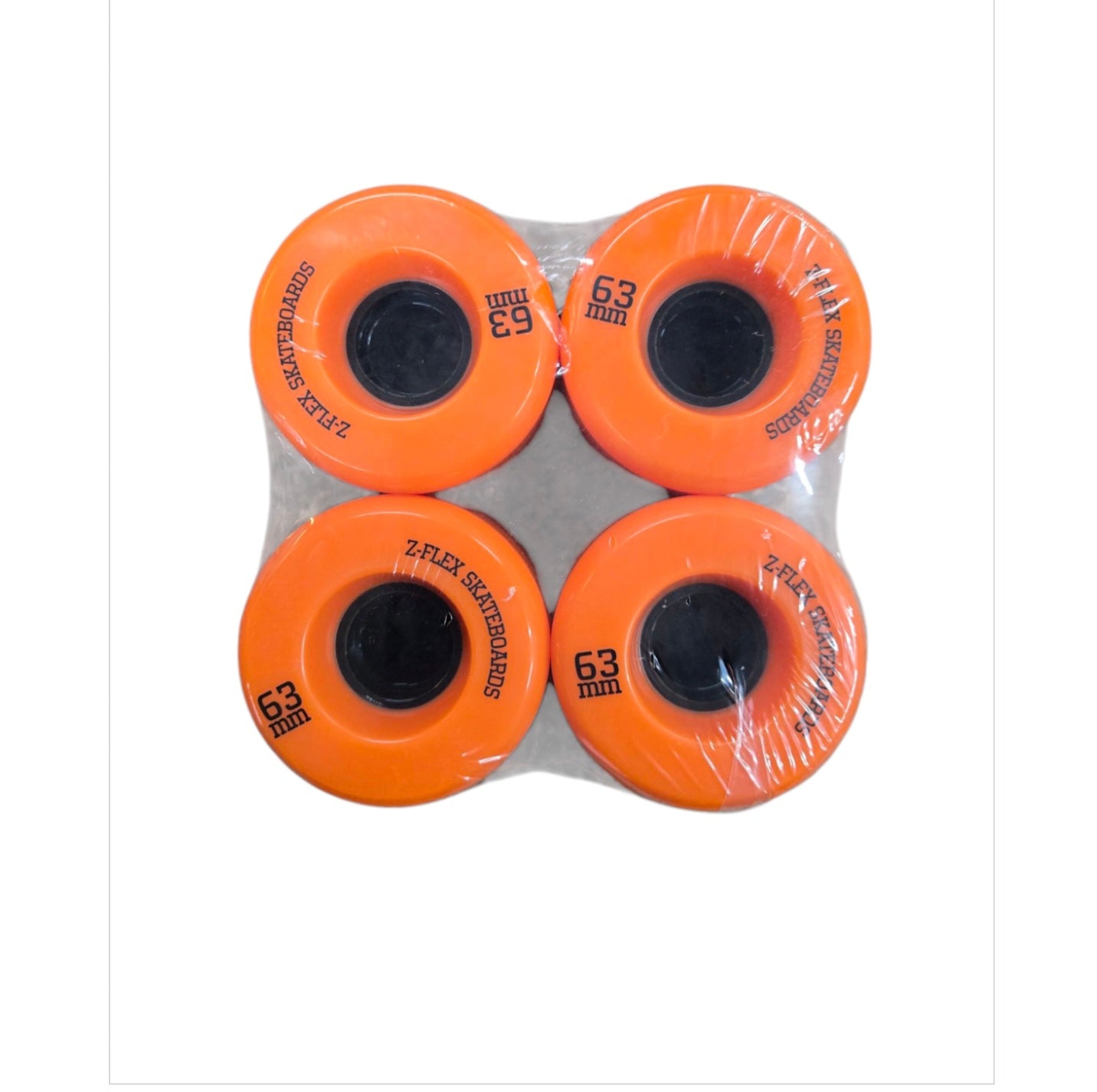 Z FLEX 63mm Skateboard Wheels - Orange | High-Performance Wheels for Street & Park Skating | Perfect for Cruising, Tricks & Smooth Rides