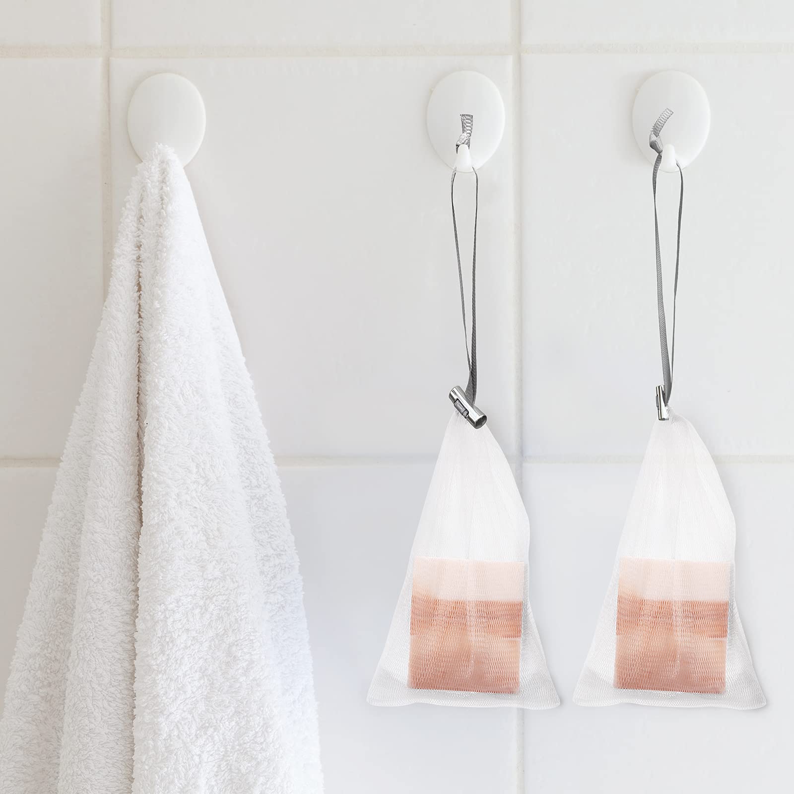 Cobahom 6-Pack Mesh Soap Bags with Drawstring - Reusable Foaming Net for Handmade Soap, Bath & Shower - Perfect for Travel & Eco-Friendly Bathing (Gray)
