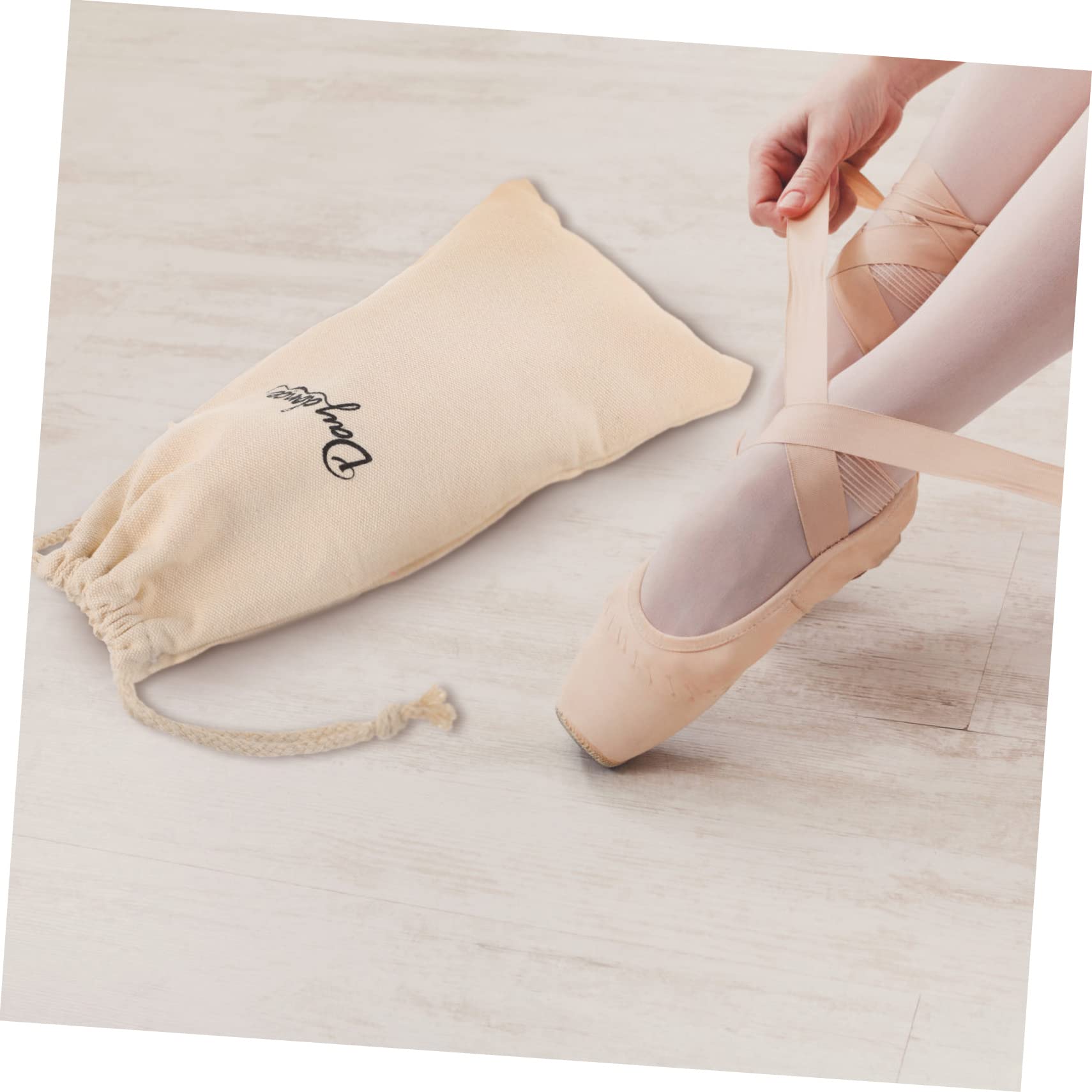 INOOMP Drawstring Canvas Ballet Dance Shoe Bag - Lightweight Storage & Carrying Pouch for Ballet, Jazz, Tap Shoes - Perfect for Dance Classes, Rehearsals & Travel