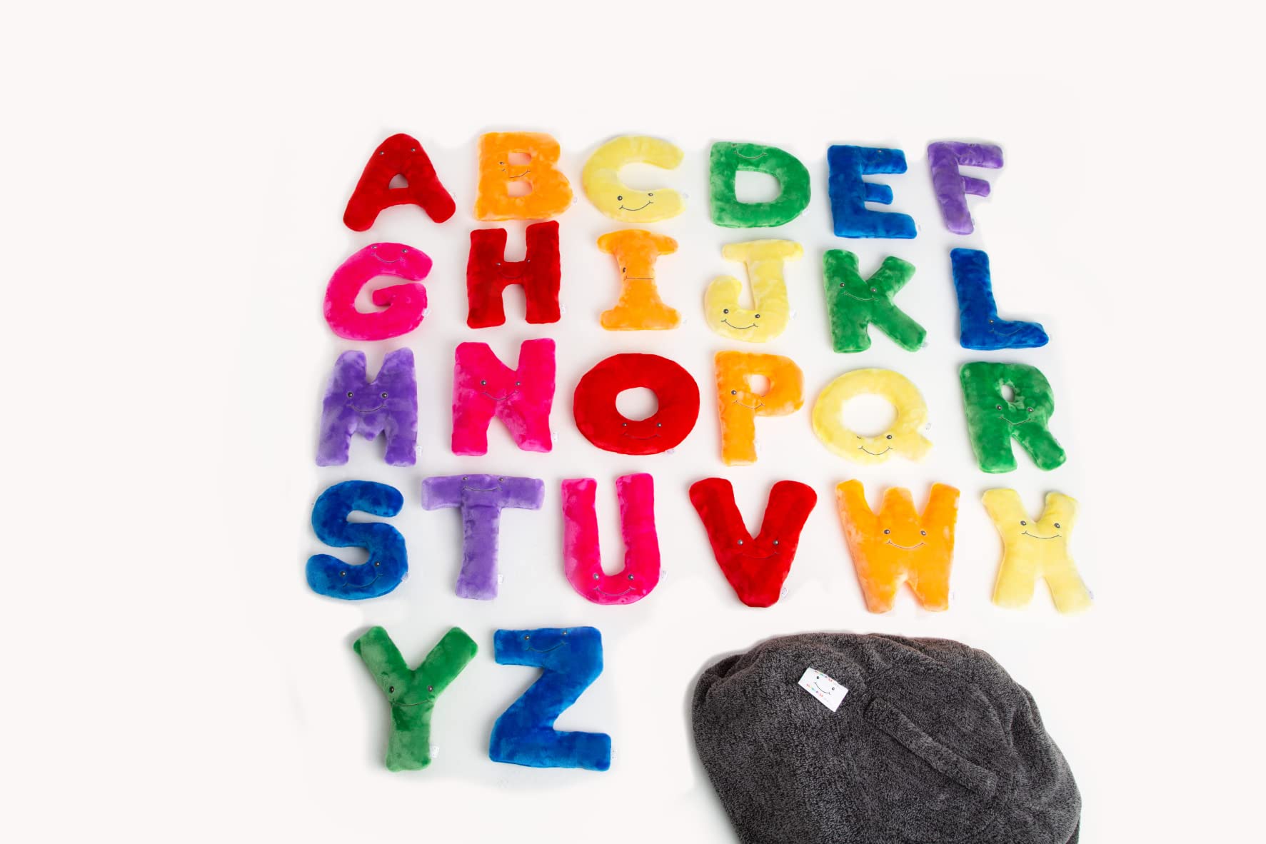 Rainbow Alphabet Plush Toys - 26 Piece Large 11