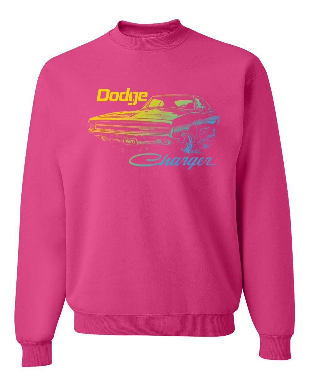 1970 Dodge Charger Classic Retro Graphic Sweatshirt for Men - Vintage Car & Truck Crewneck Pullover for Casual Wear & Car Enthusiasts