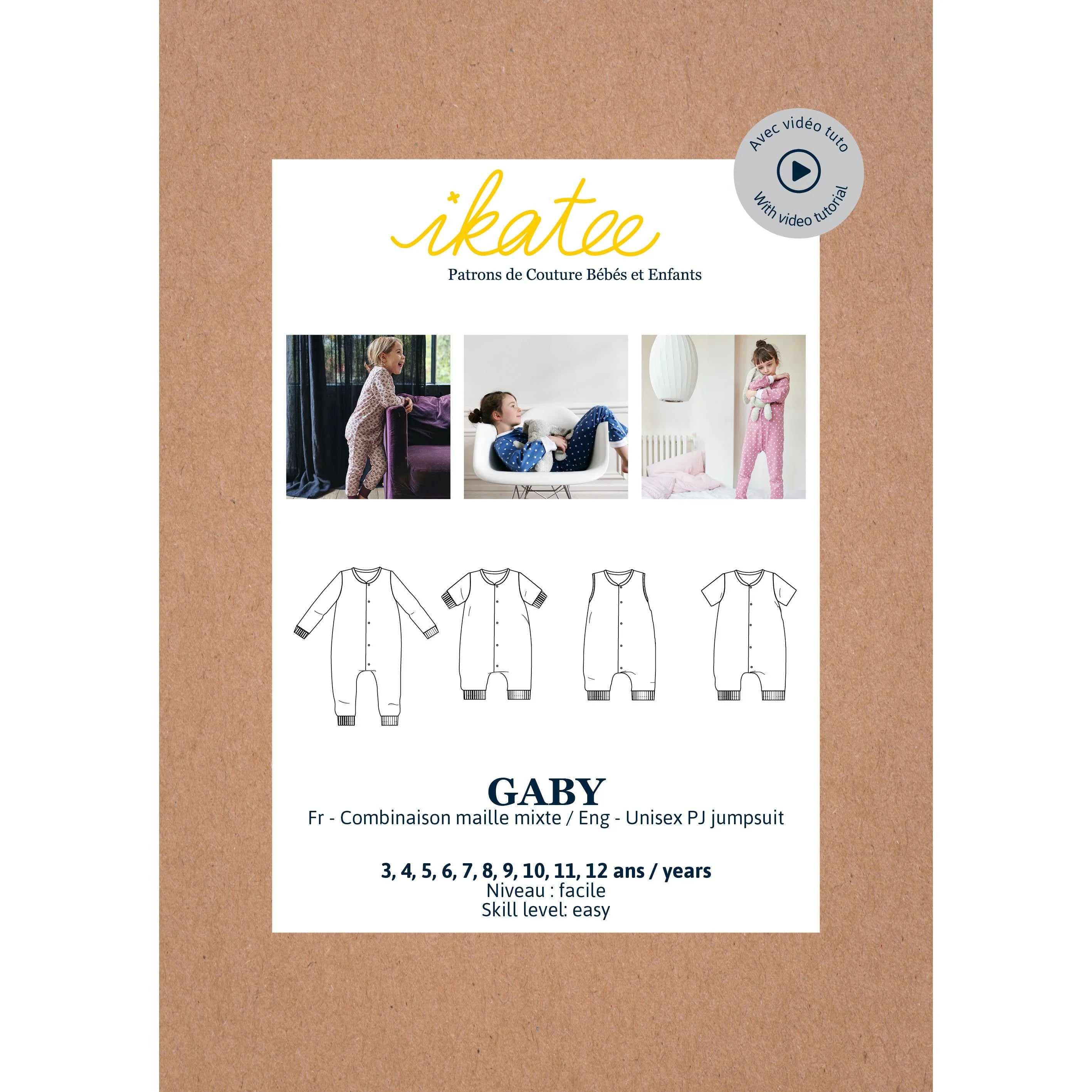 Gaby Pajama Pattern for Kids 3-12 Years | Comfortable Sleepwear for Boys & Girls | Perfect for Bedtime, Lounging and Sleepovers