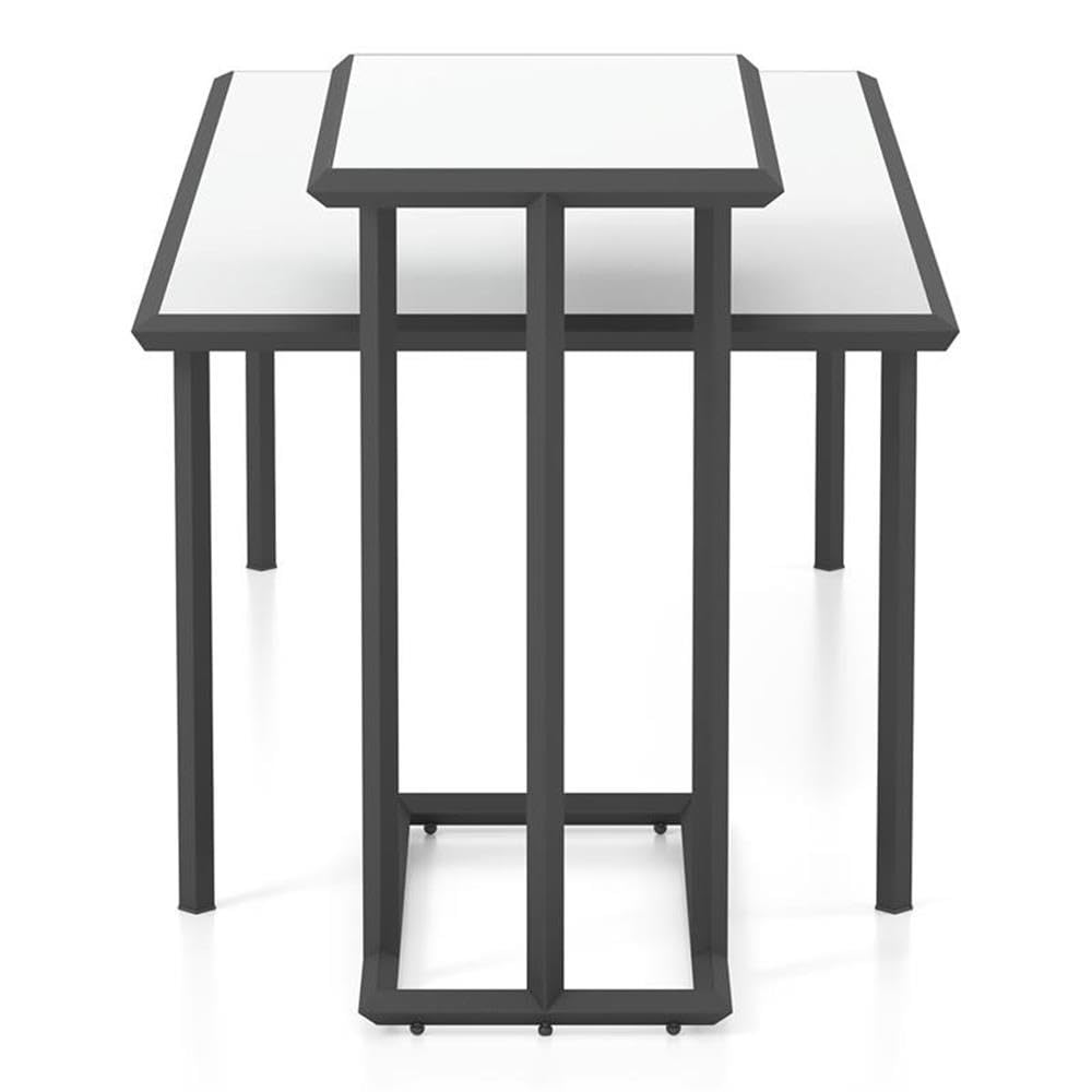 Onnah White Metal Coffee Table Set - Modern 2-Piece for Living Room