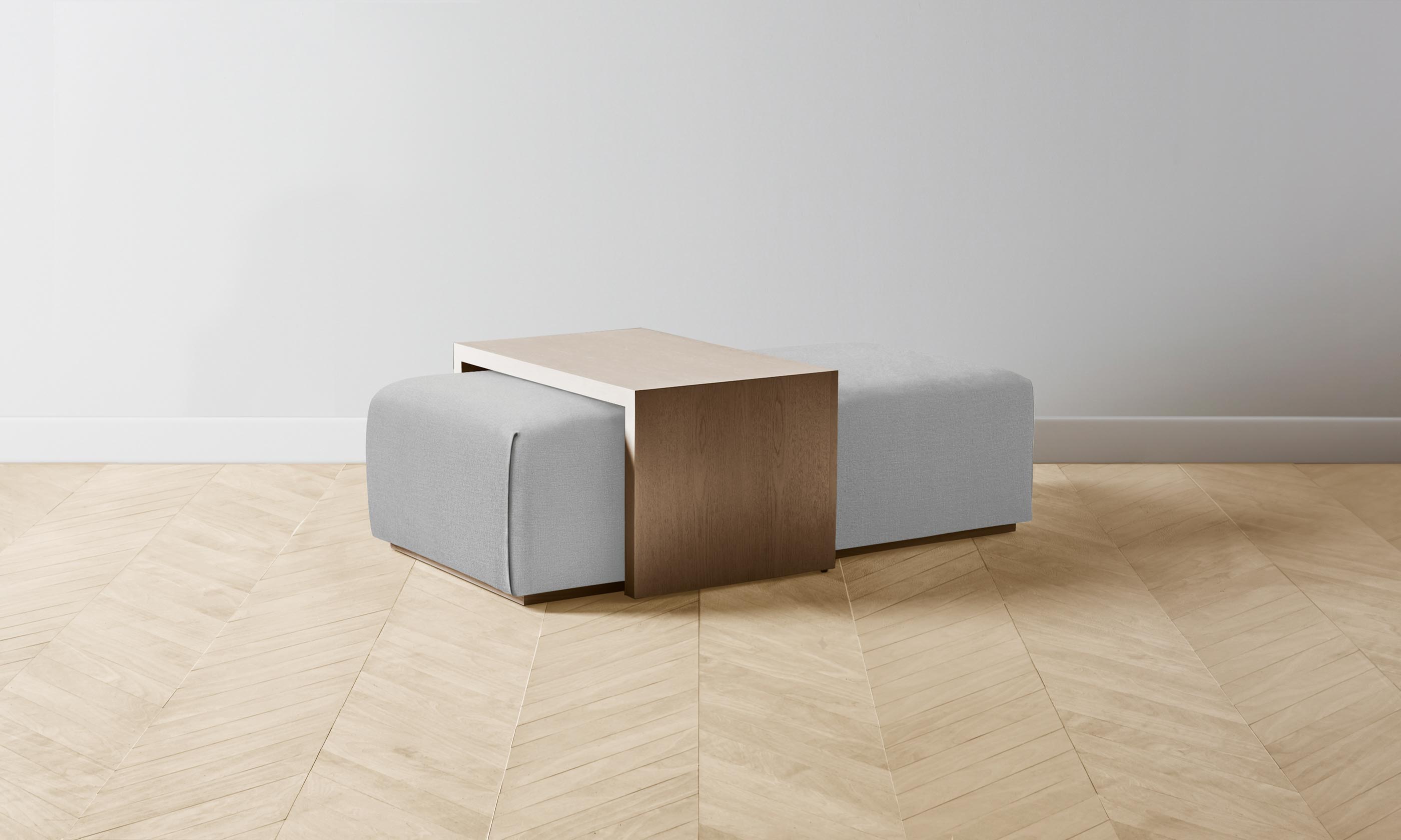 The Bowery Ottoman - Performance Linen Weave Cloud Sofa | Modern Living Room Furniture for Small Spaces | Perfect for Apartments, Studios & Cozy Home Decor