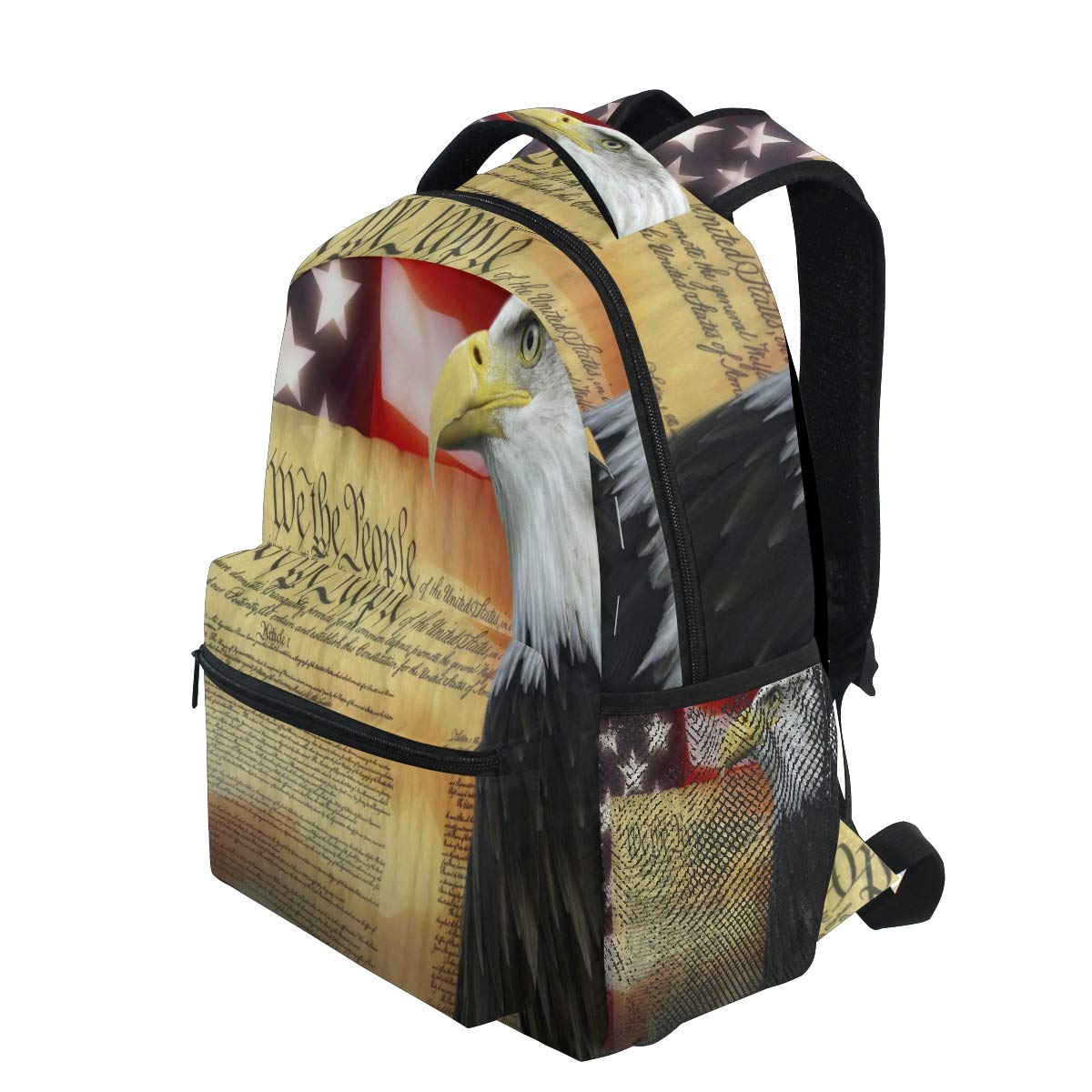 Vdsrup Patriotic Eagle Backpack - USA Flag Design Laptop Book Bag for Men & Women | Durable Lightweight Travel & Sports Daypack | Perfect for 4th of July, Independence Day, School & Outdoor Adventures