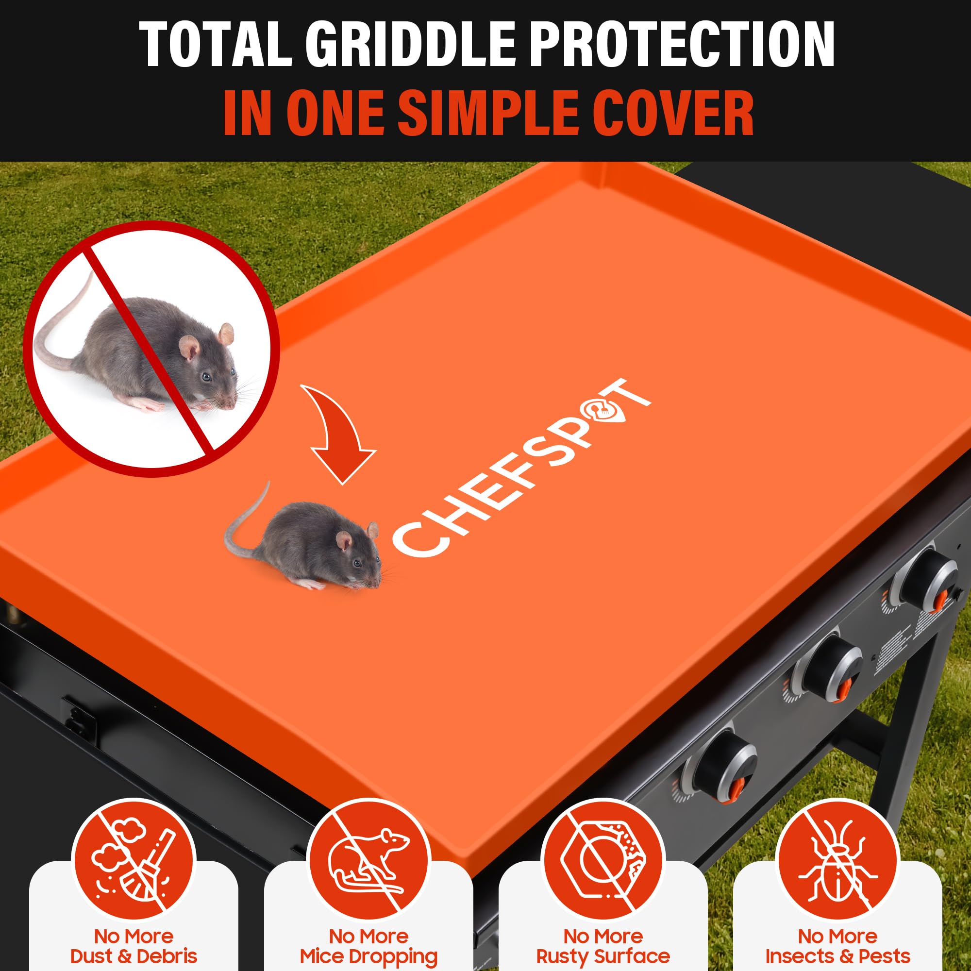 Heavy-Duty Silicone Griddle Cover for 36-Inch Blackstone Griddle - Food Grade Reusable Grill Mat Protects from Rust, Insects & Leaves | Outdoor Cooking & Backyard BBQ Accessory