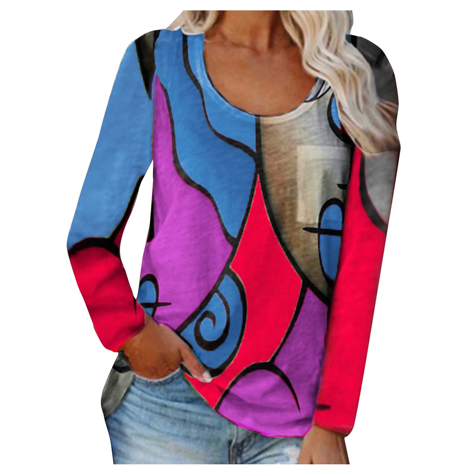 Women's Floral Graphic T-Shirts & Long Sleeve Sweatshirts - Comfy Fall Fashion Tops for Casual Wear, Layering & Everyday Outfits