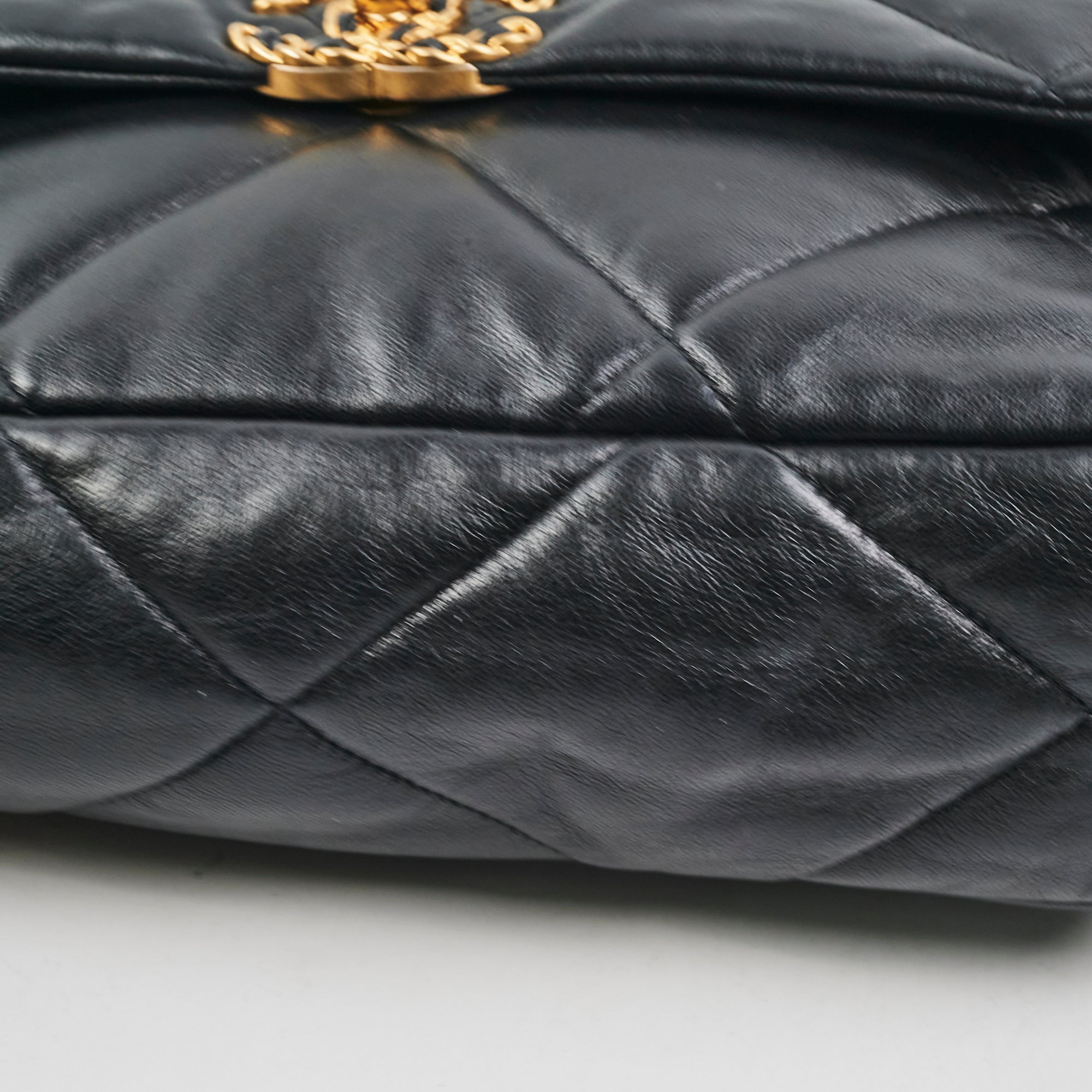 Chanel 19 Medium Flap Bag - Genuine Black Goatskin Leather Luxury Handbag for Women | Perfect for Evening Events, Date Nights & Special Occasions