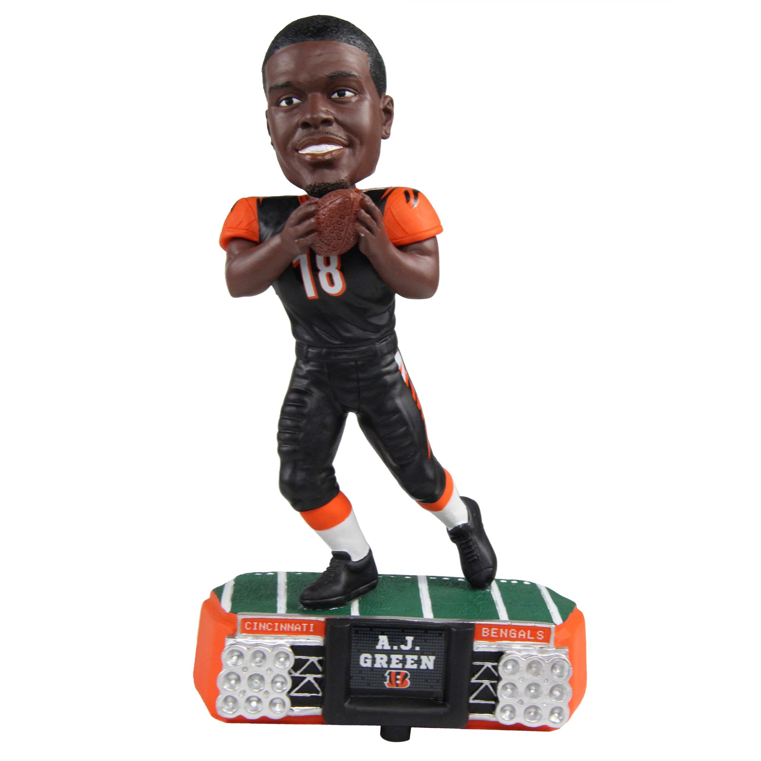 A.J. Green Cincinnati Bengals NFL Bobblehead - Special Edition with LED Stadium Lights - Perfect for Game Day Decor, Sports Memorabilia Collection, and Bengals Fan Gifts