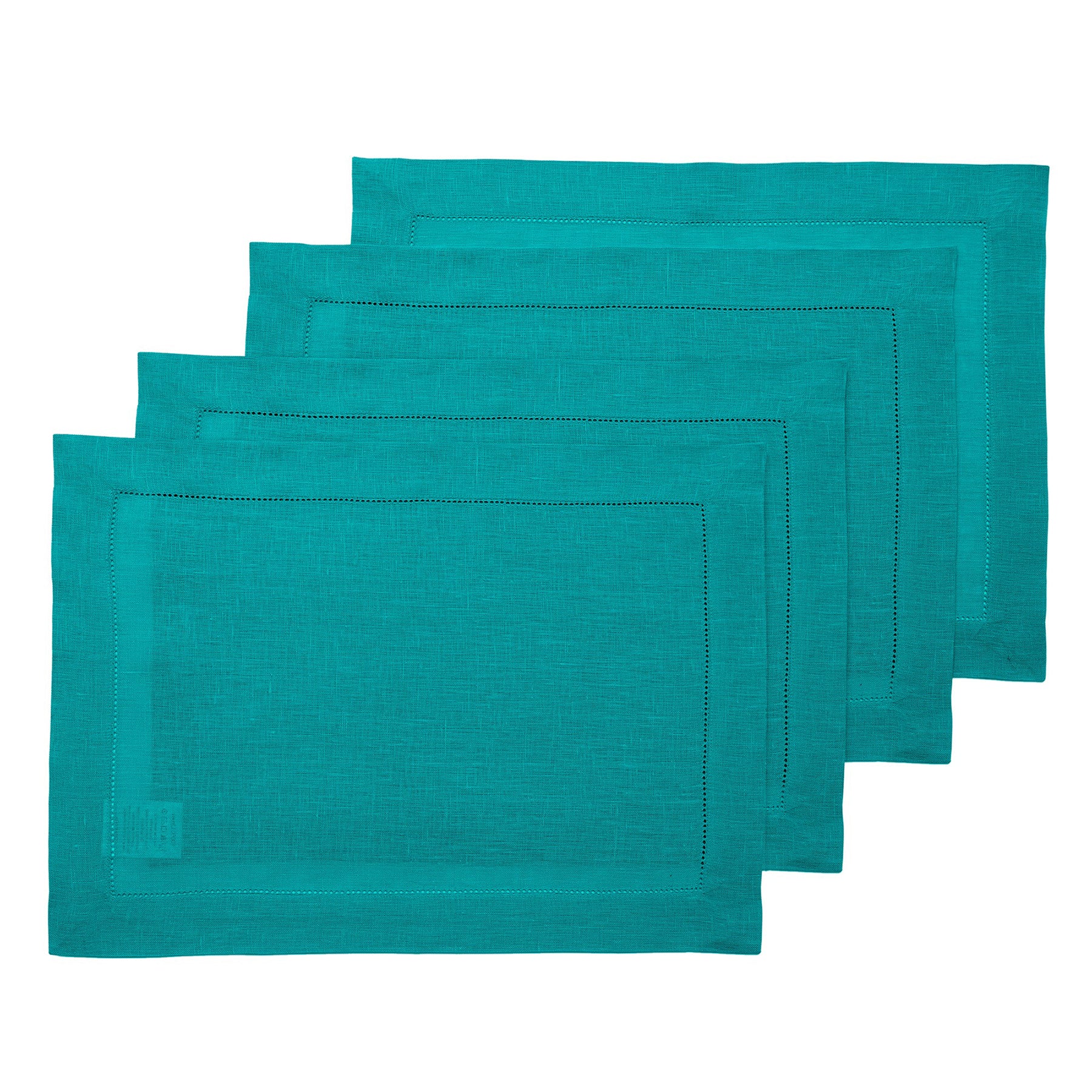 Elegant Classic Hemstitch Placemats Set of 4 - Premium Linen Table Mats for Dining Room Decor - Perfect for Thanksgiving, Christmas Dinner & Formal Entertaining