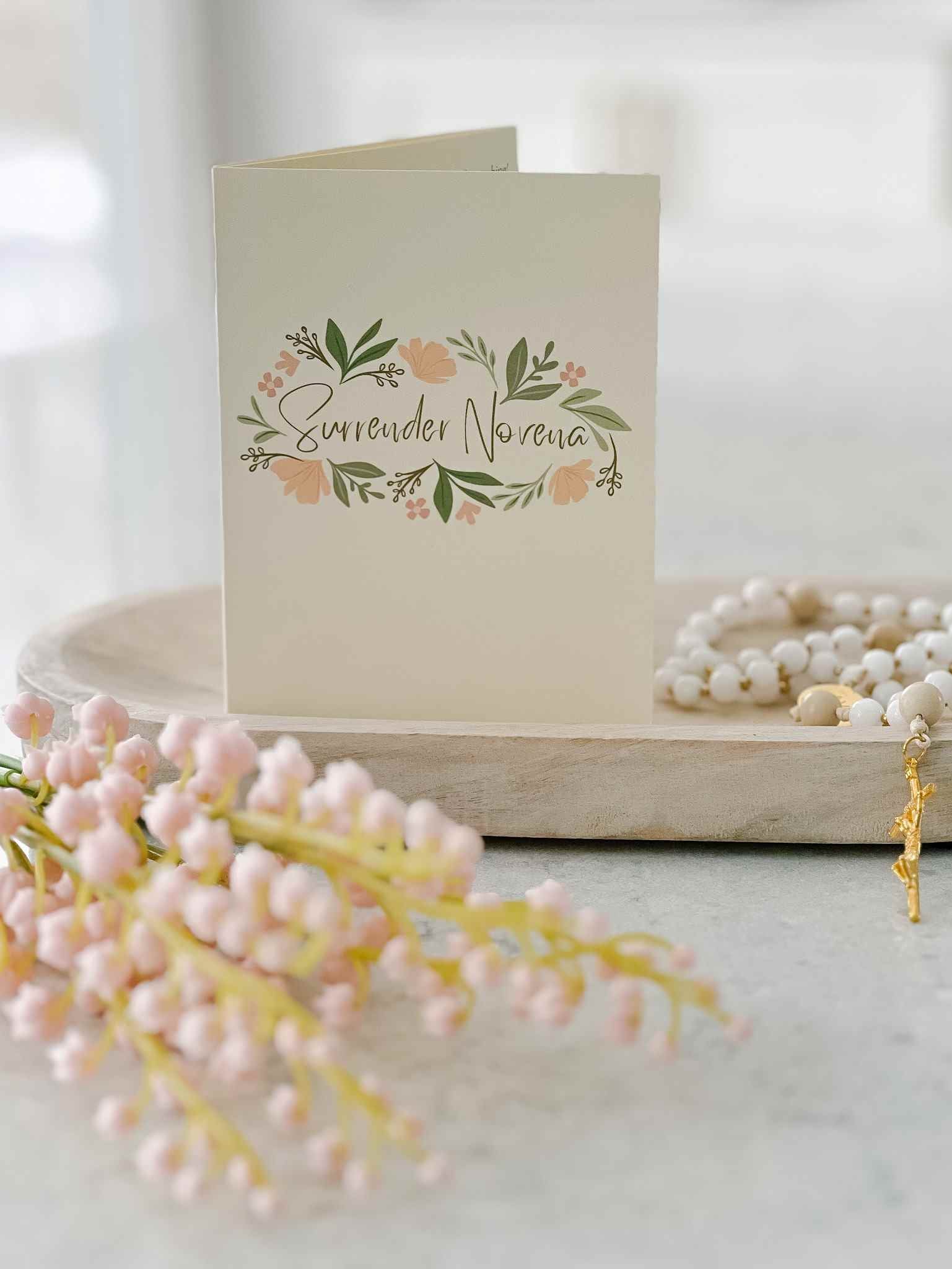 Surrender Novena Prayer Card - Religious Devotional Card for Catholic Faith - Perfect for Prayer, Meditation & Spiritual Growth