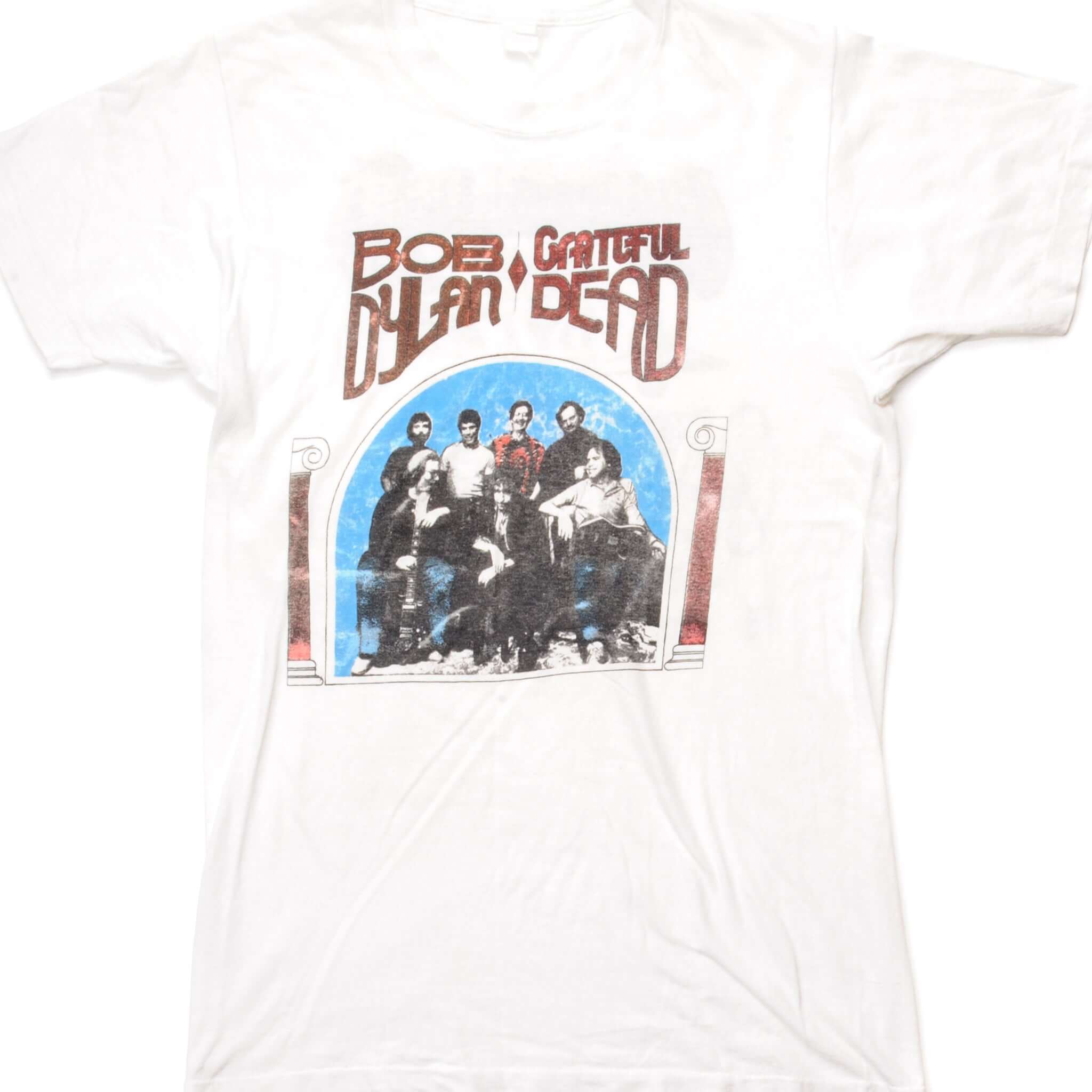 Vintage Bob Dylan and Grateful Dead 1987 Tour T-Shirt - Small Size - Classic Rock Band Tee for Concerts & Casual Wear