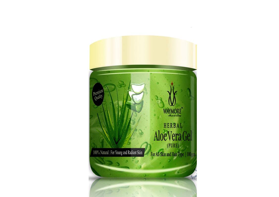 WAYMORE Pure Aloe Vera Gel for Skin & Hair Care - 100% Natural Moisturizer for Face, Body & Scalp - Soothes Sunburn, Acne & Dry Skin - 3.5oz (100g) Pack of 1 - Perfect for Daily Skincare Routine & After-Sun Relief