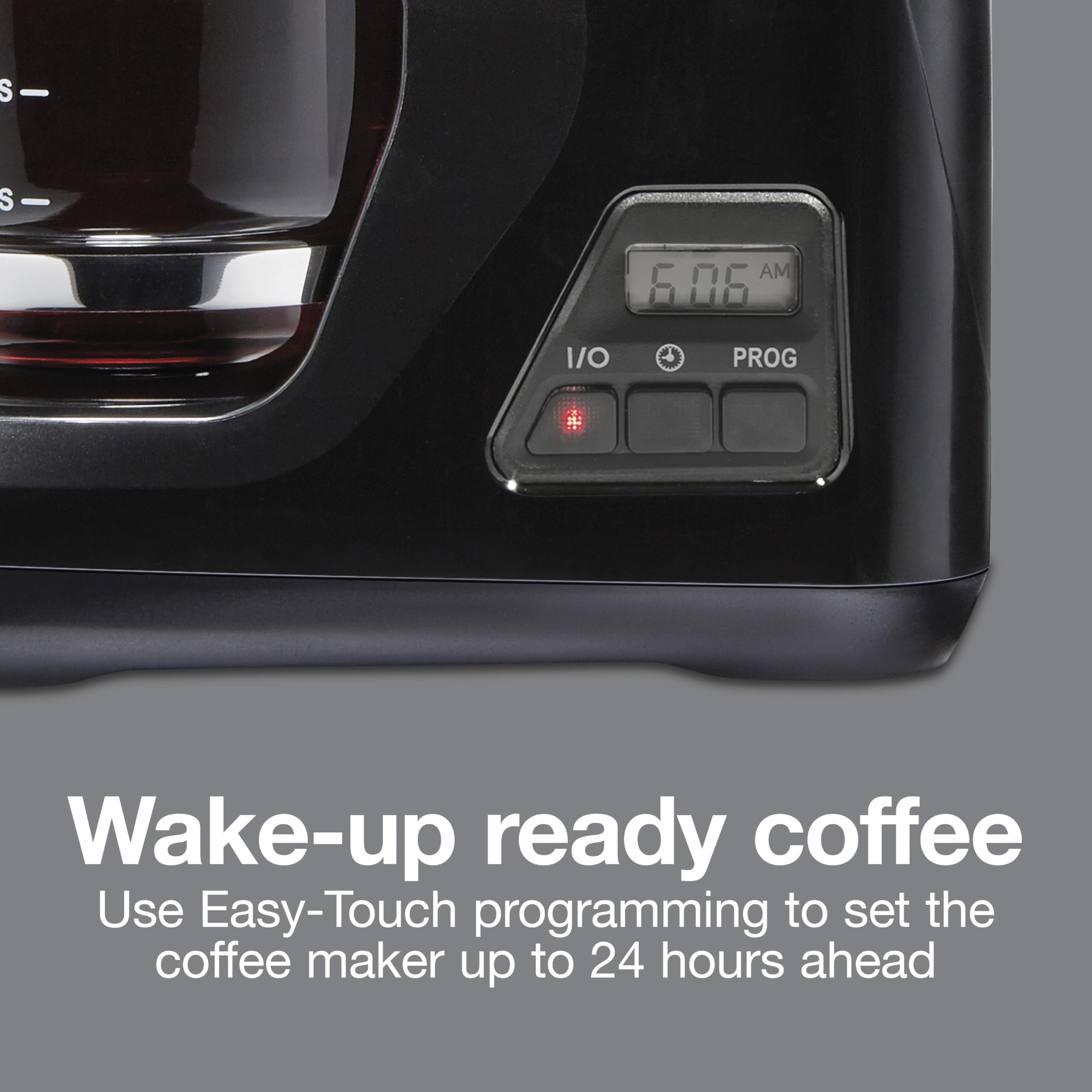 Proctor Silex 12-Cup Programmable Drip Coffee Maker with Digital Display & FrontFill Water Tank - Black and Silver (43685PS) - Perfect for Home, Office & Entertaining