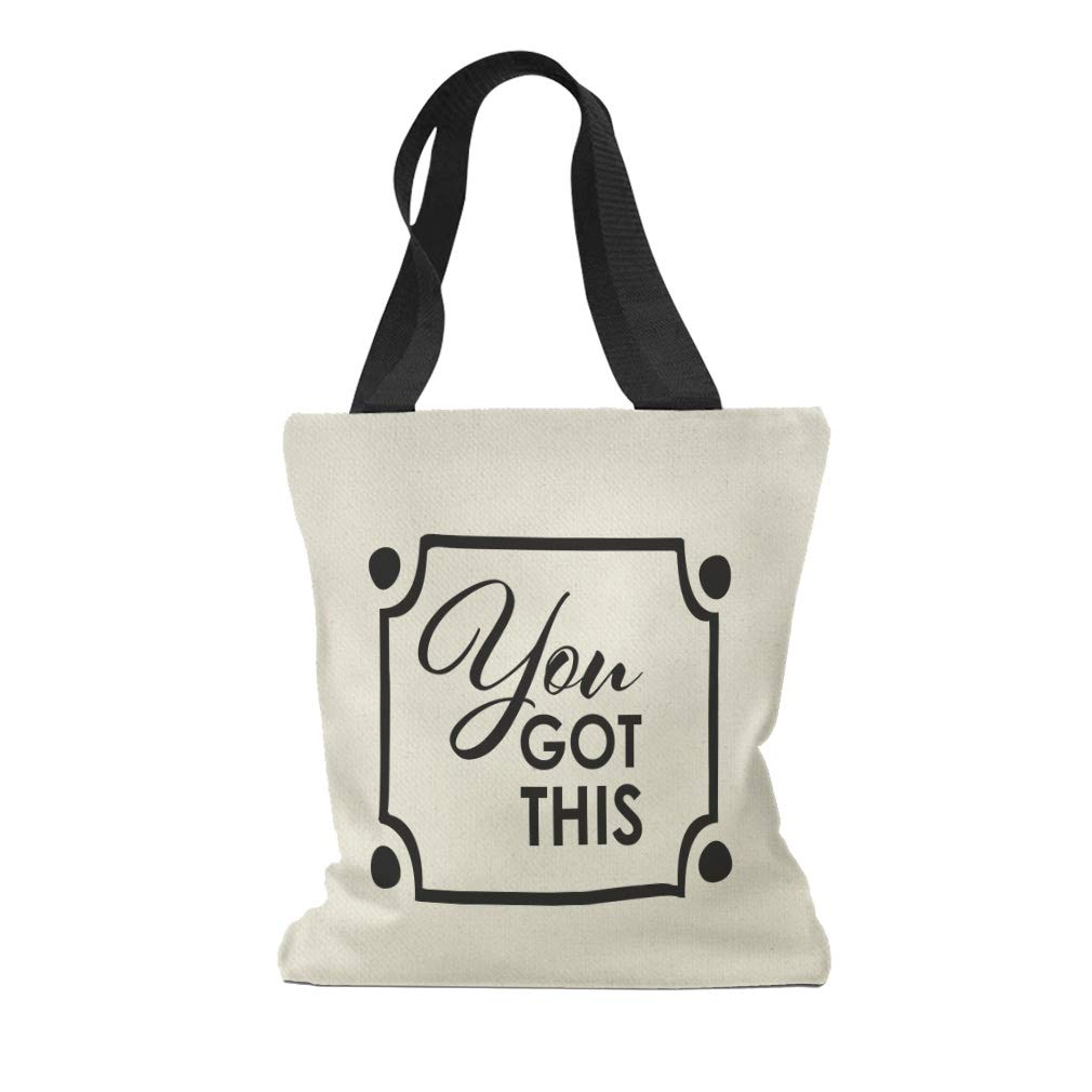 Custom 'You Got This' Funny Canvas Tote Bag - Reusable Shopping & Beach Bag for Women - Perfect for Groceries, Work, Travel & Beach Outings
