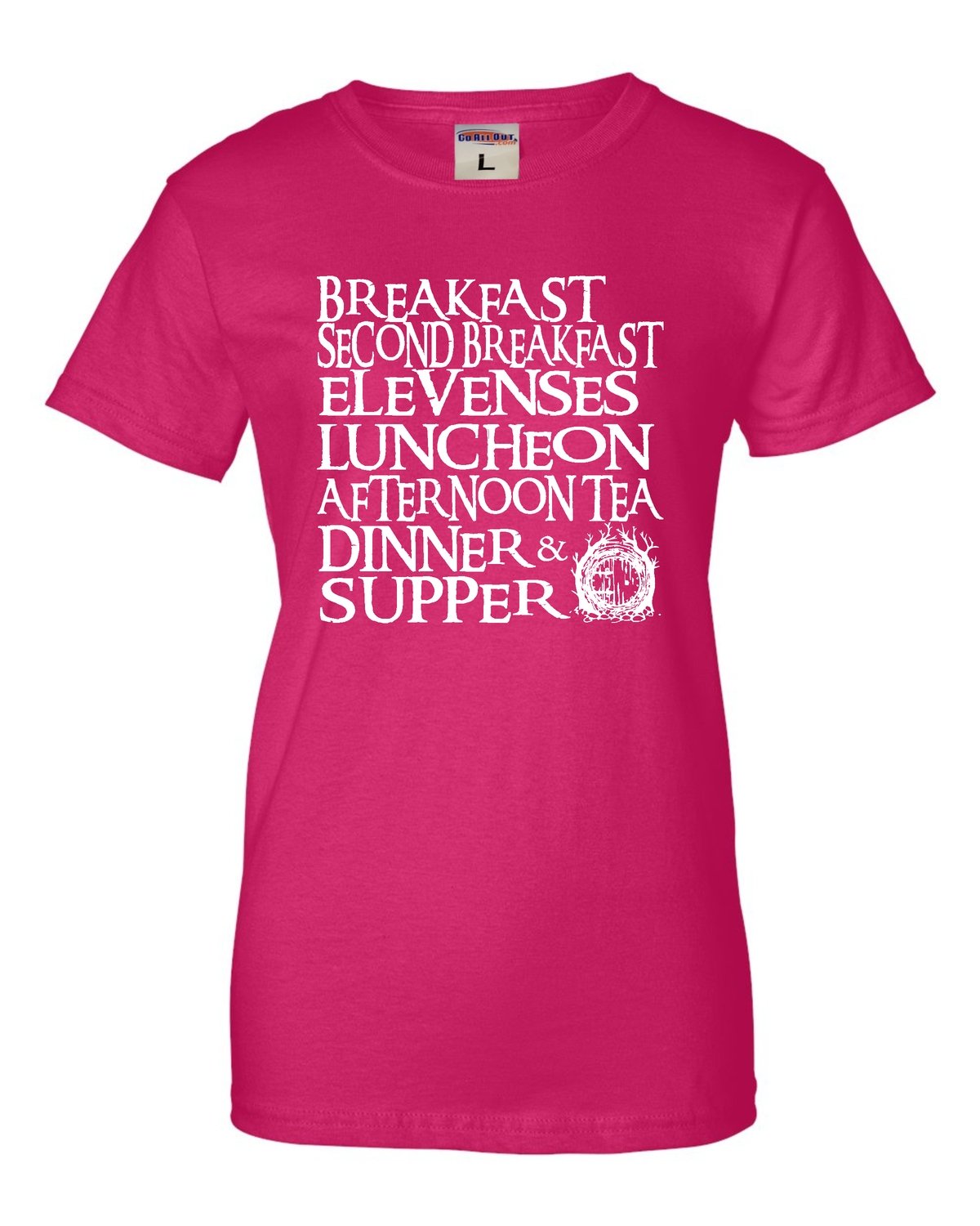 Go All Out Women's The Seven Daily Meals Graphic T-Shirt - Casual Comfort Tee for Workouts, Running & Everyday Wear