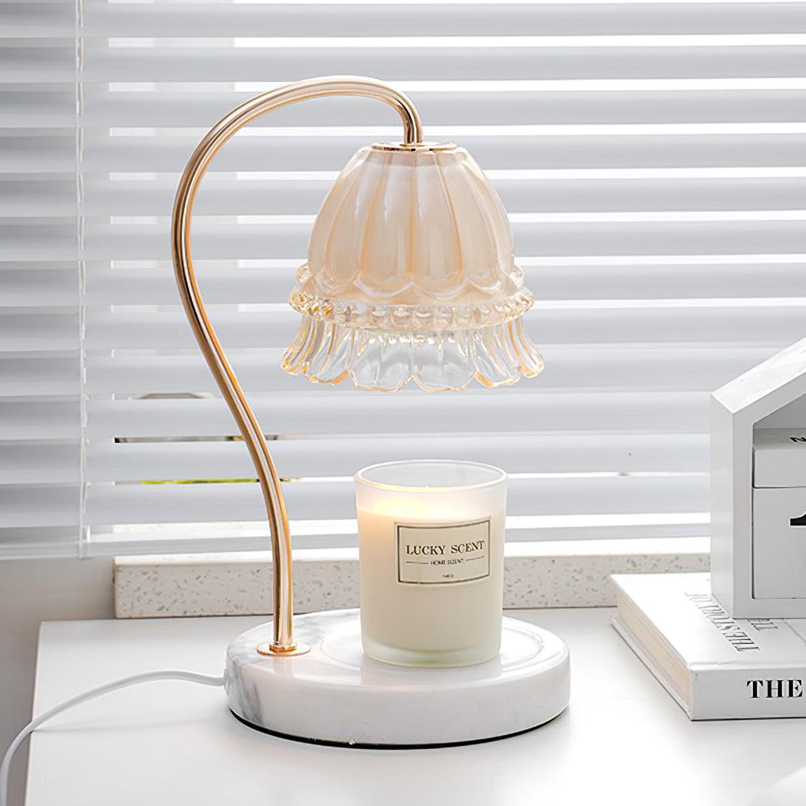 Lily Marble Warmer Table Lamp - Elegant Nightstand Light for Bedroom, Living Room, or Office - Perfect for Reading, Relaxing, and Creating Cozy Ambiance