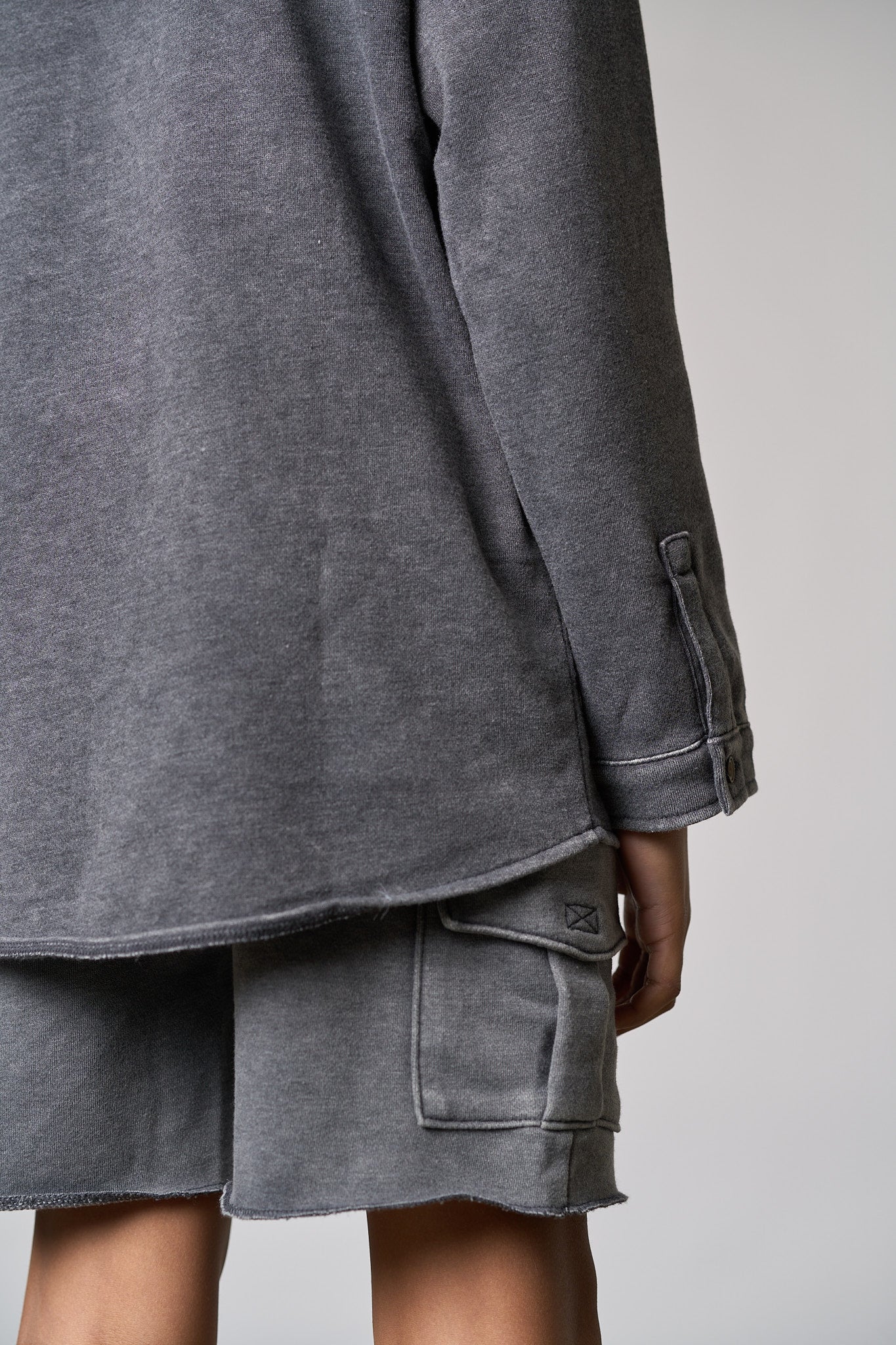 Raw Edge Cargo Shorts for Men - Charcoal Wash Distressed Denim | Casual Streetwear, Outdoor Adventure & Summer Style