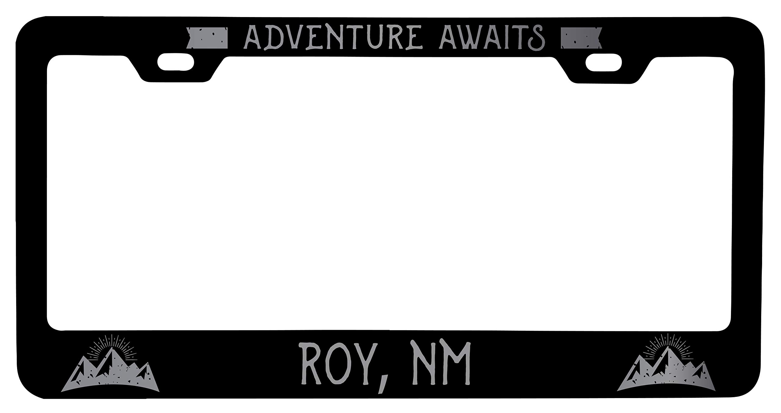 Custom Roy New Mexico Laser Etched Vanity Black Metal License Plate Frame - Personalized Car Accessory for Trucks, SUVs & Vehicles - Perfect Gift for Car Enthusiasts & State Pride