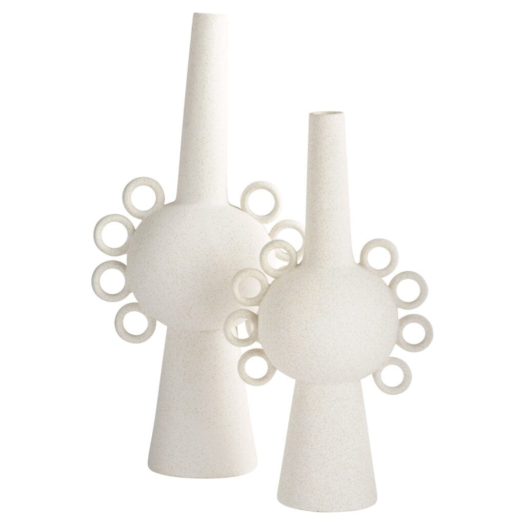 Cyan Design 11206 Ringlets Vase - Large White Ceramic Vase for Home Decor, Wedding Centerpiece, Floral Arrangement, Living Room & Dining Table Decoration