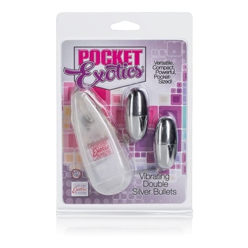 Pocket Exotics Vibrating Double Silver Bullet Massager - Sensual Couples Toy for Enhanced Intimacy & Pleasure - Perfect for Date Nights & Romantic Getaways