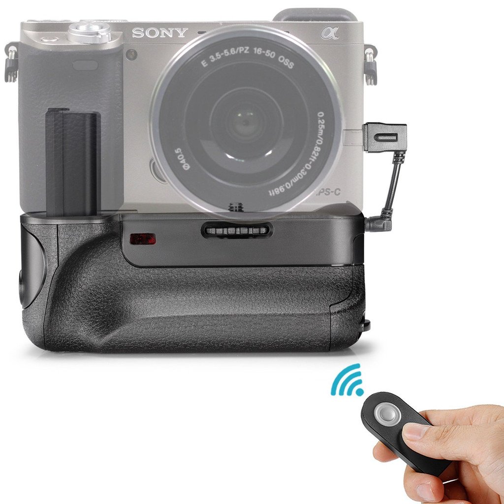 Kastar Infrared Remote Control Pro Vertical Battery Grip with Built-in 2.4G Wireless Control + 2 x NP-FW50 Replacement Batteries + Charger Kit for Sony ILCE-A6300/A6300 DSLR Camera - Perfect for Photography, Videography & Travel Shooting