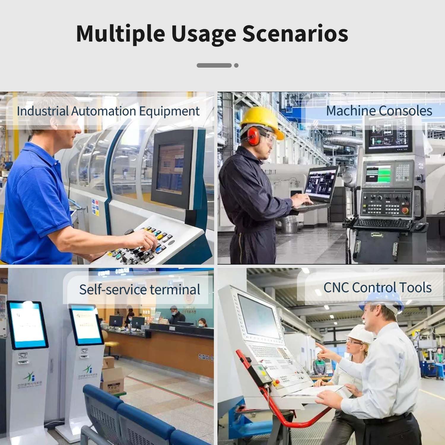 12.1 Inch TouchWo Industrial Touchscreen Monitor with HDMI, USB Ports & Built-in Speakers - Capacitive Touch Screen for Factory Automation & Control Panels