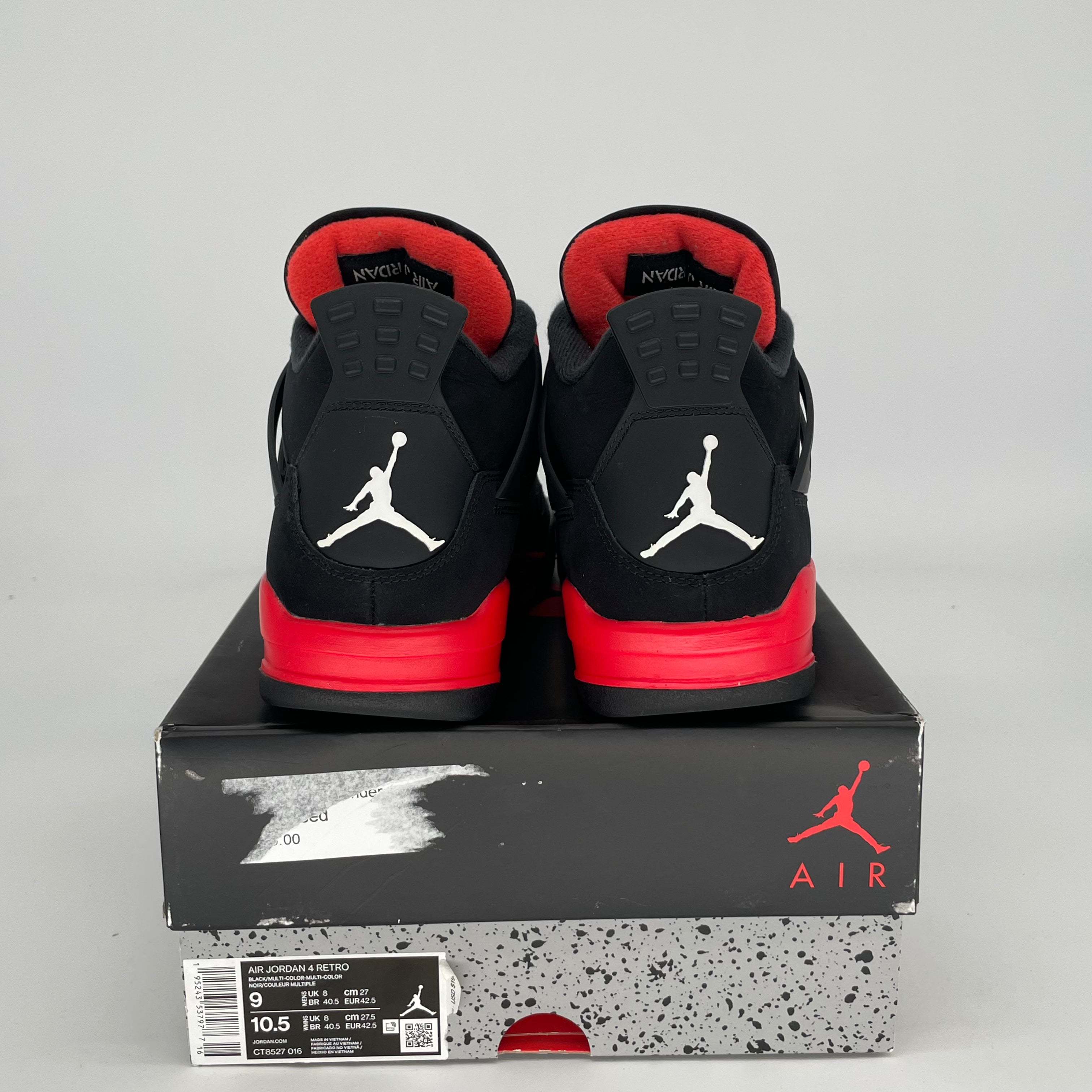 AIR JORDAN 4 Red Thunder Basketball Shoes - Men's Size 9/Women's 10.5 (CT8527-016) - Retro Sneakers for Streetwear & Casual Outfits