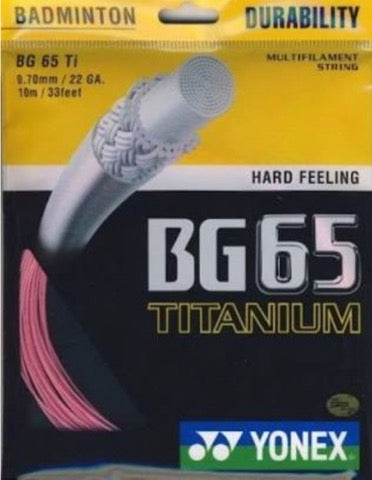 Yonex BG65 TI Badminton String - High-Performance Badminton Racket String for Durability & Power | Perfect for Competitive Play & Training