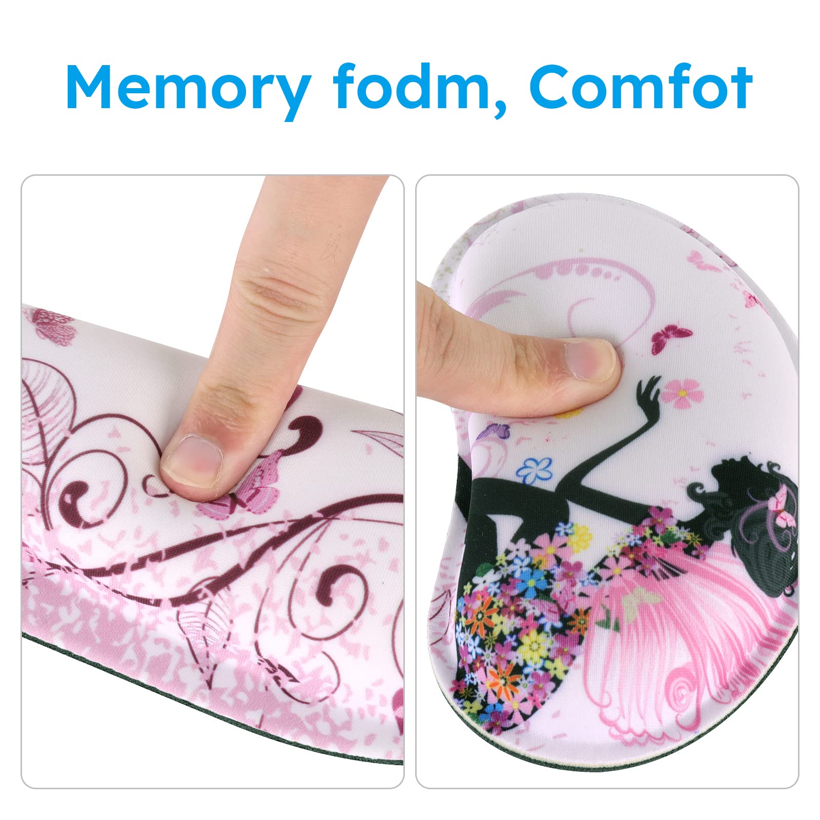 iCasso Gaming Mouse Pad Set - XXL Ergonomic Desk Mat with Wrist Rest for Pain-Free Typing & Gaming