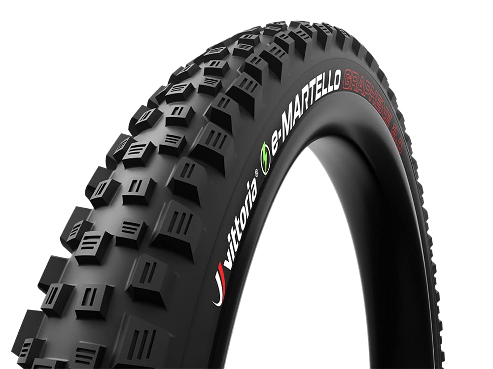 Vittoria Martello G2.0 Enduro 2-Ply Tubeless Ready Mountain Bike Tire - Graphene Enhanced, All Black - Perfect for Electric Bikes & Trail Riding