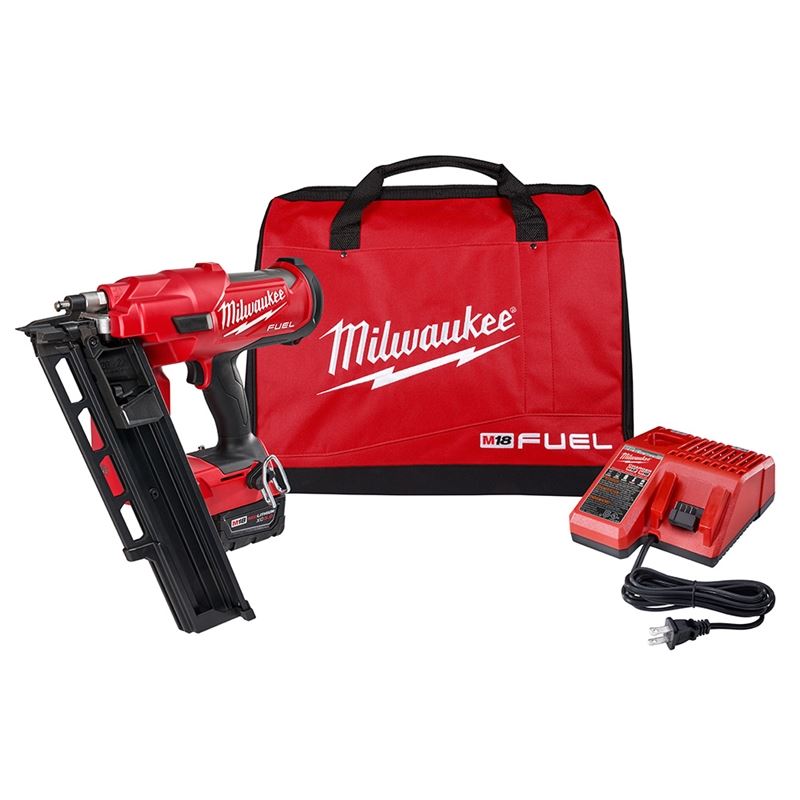 M18 FUEL 18V Lithium-Ion Brushless Cordless 21-Degree Framing Nailer Kit (2744-21) - Perfect for Framing, Roofing, and Deck Building Projects