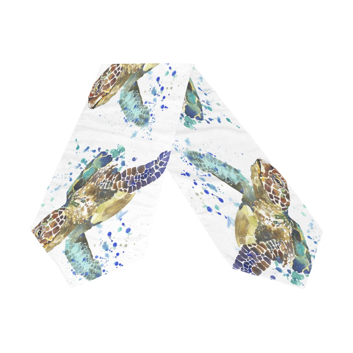 AUUXVA 13x70 Inches Long Ocean Sea Turtle Pattern Polyester Table Runner - Decorative Tablecloth for Kitchen, Dining Table, Coffee Table, Party, Banquet & Holiday Decorations | Perfect for Beach Themed Weddings, Coastal Home Decor & Summer Entertaining