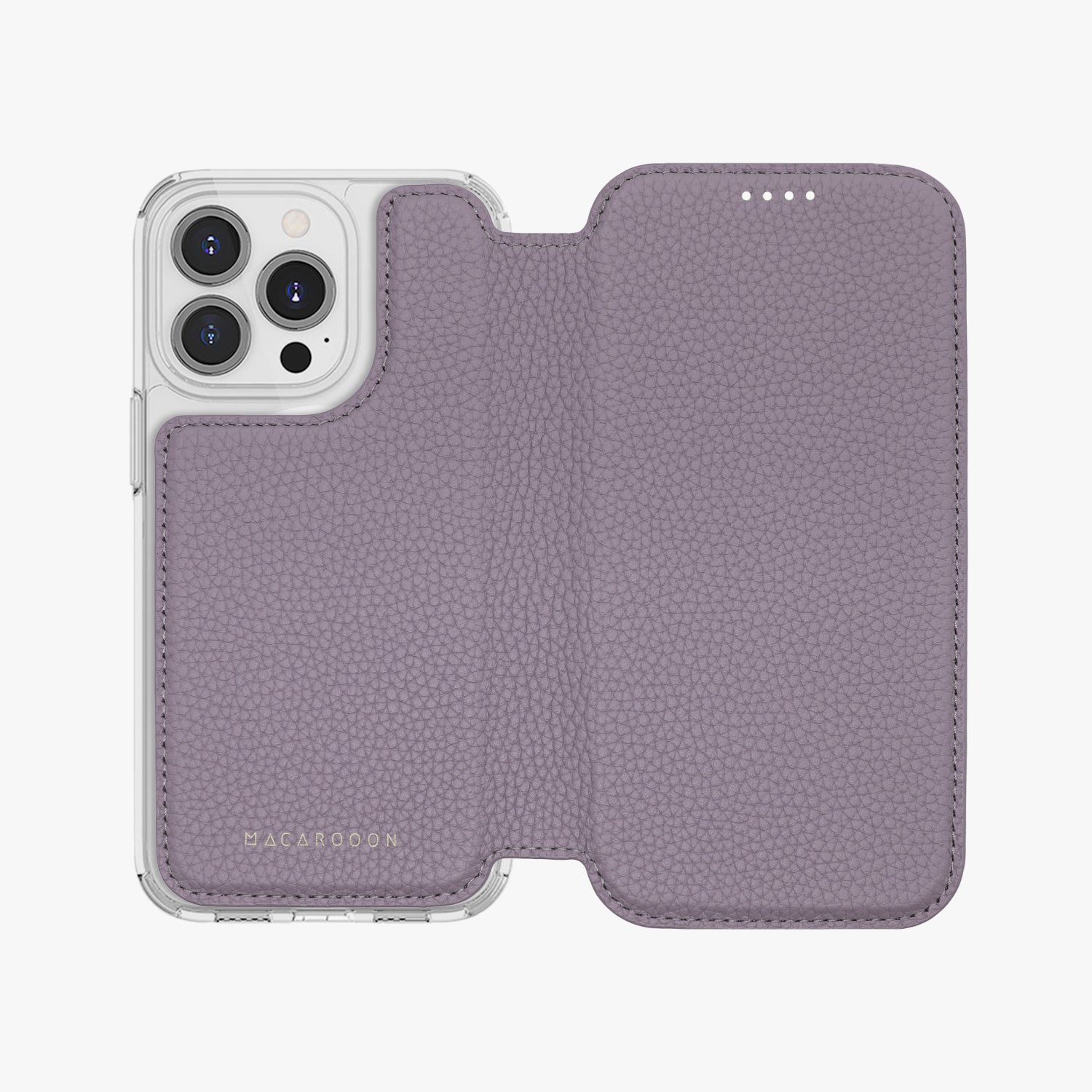 Premium iPhone 15 Pro Leather Flip Case with MagSafe - Slim Protective Cover with Clear Back for Wireless Charging | Perfect for Work, Travel & Everyday Use