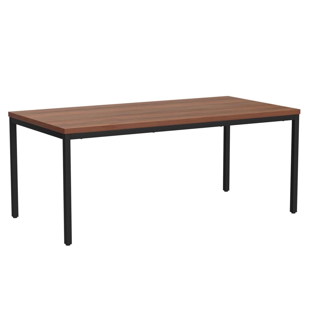 35x70 Inches Large Computer Desk & Dining Table - Sturdy Modern Office Desk for Home Office, Writing Workstation, Laptop Study Table - Walnut Finish - Perfect for Small Spaces, Remote Work & Multifunctional Use