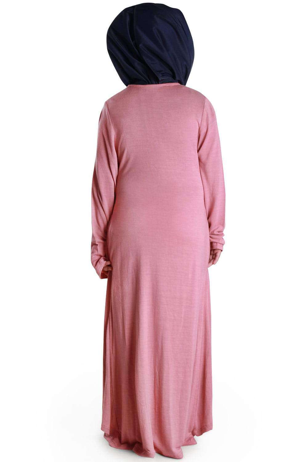 Sumayrah Viscose Jersey Kids Abaya Dress - Islamic Prayer Dress for Girls - Comfortable & Modest Outfit for School, Mosque & Special Occasions