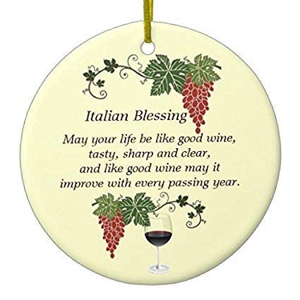 Italian Blessing Ceramic Ornament - Handmade Home Decor for Christmas Tree, Gift & Wedding Favors - Perfect for Holiday Decorations, Housewarming & Special Occasions