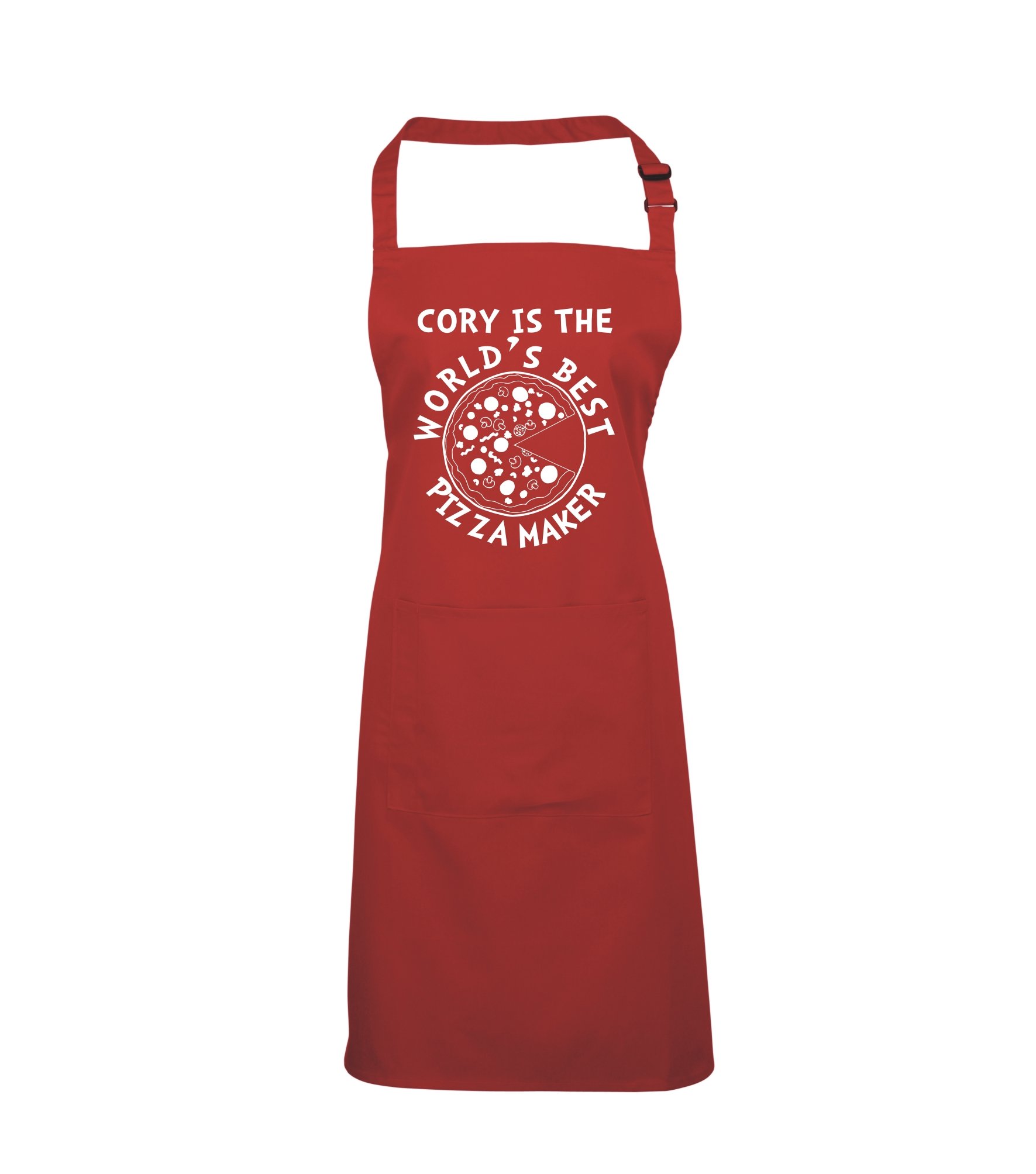 Personalized 'World's Best Pizza Maker' Custom Name Apron - Cooking & Baking Gift for Pizza Lovers (Red, One Size) - Perfect for Home Chefs, Father's Day & Italian Food Enthusiasts