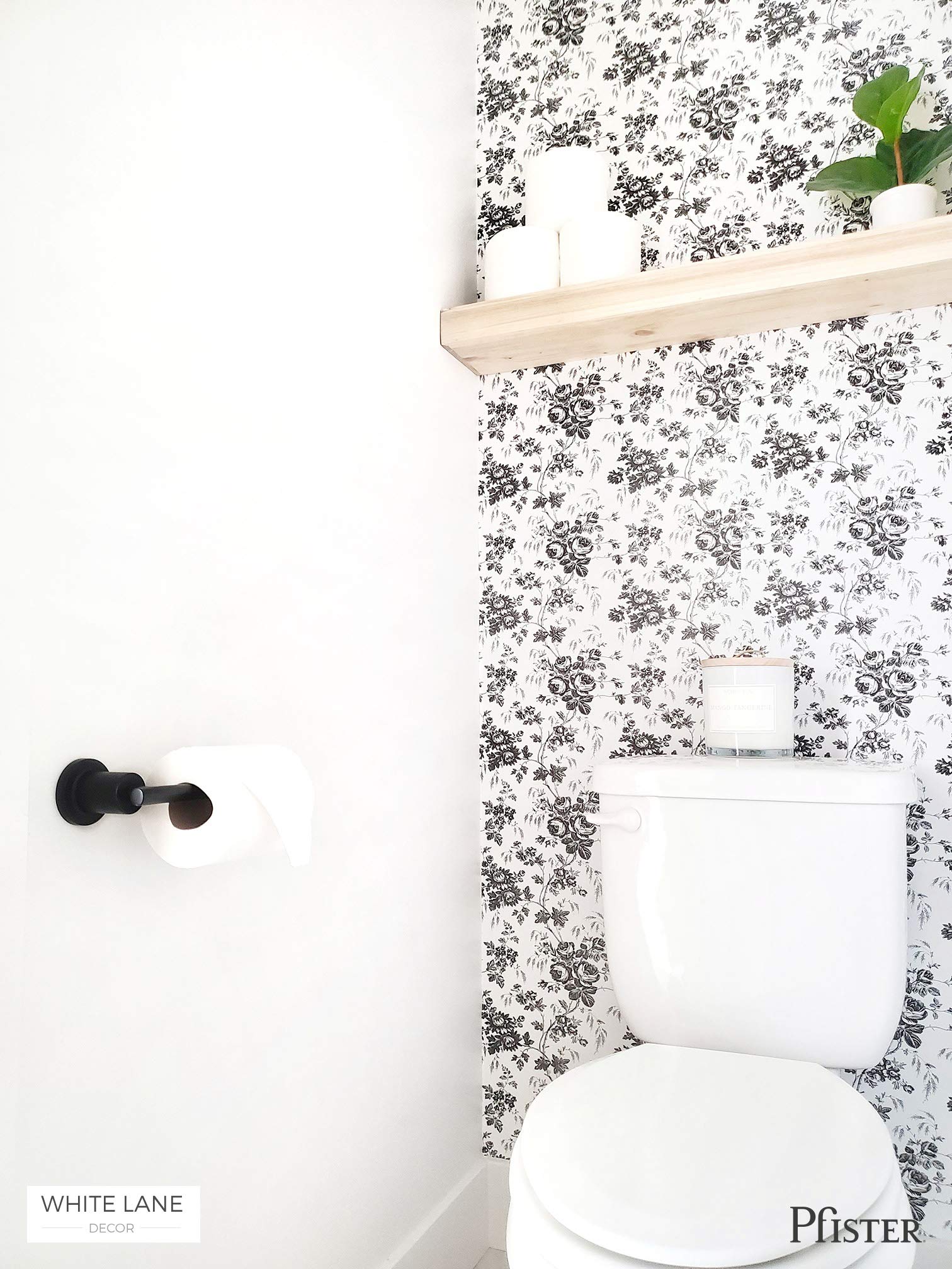 Pfister Contempra Wall-Mounted Toilet Paper Holder - Matte Black Bathroom Tissue Roll Holder with Screw-In Installation (BPHNC1B) - Perfect for Modern Bathrooms & Powder Rooms
